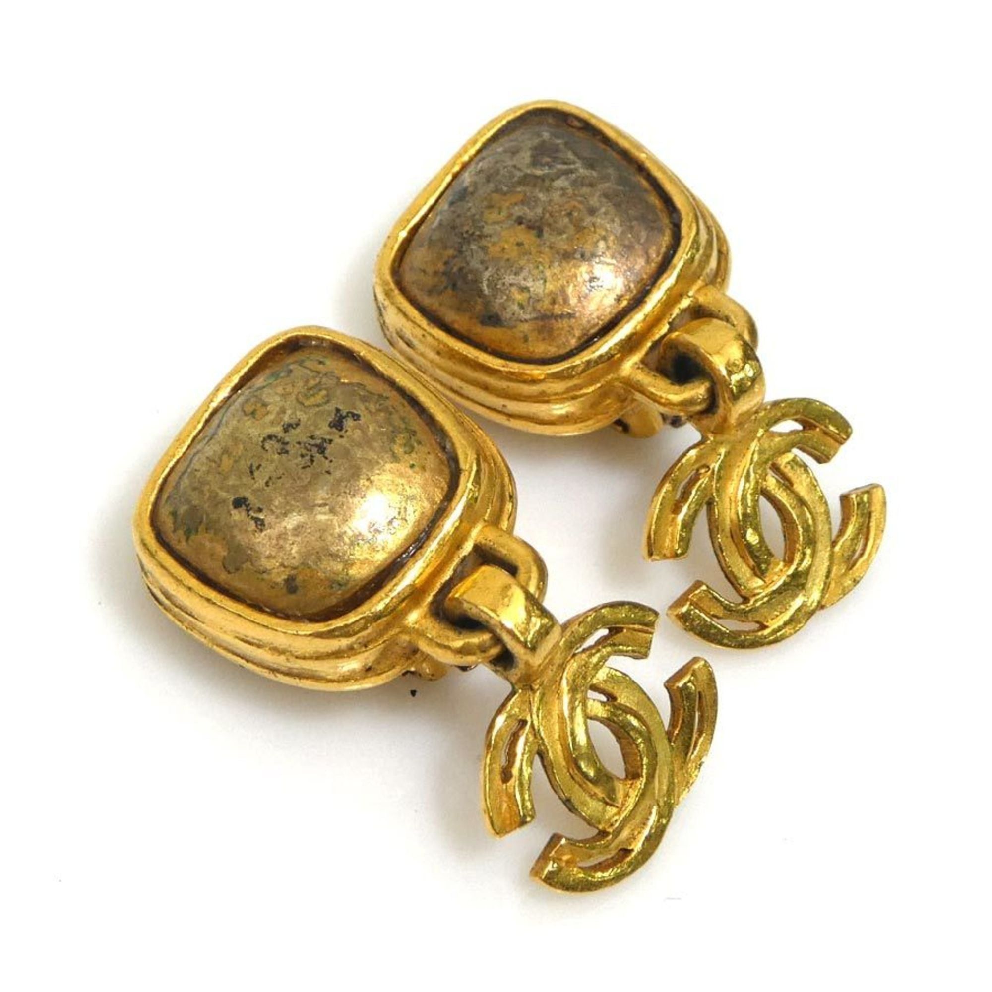 Chanel Chanel earrings, metal, gold, women's, free shipping, h32059a Size ONE SIZE - 2 Thumbnail