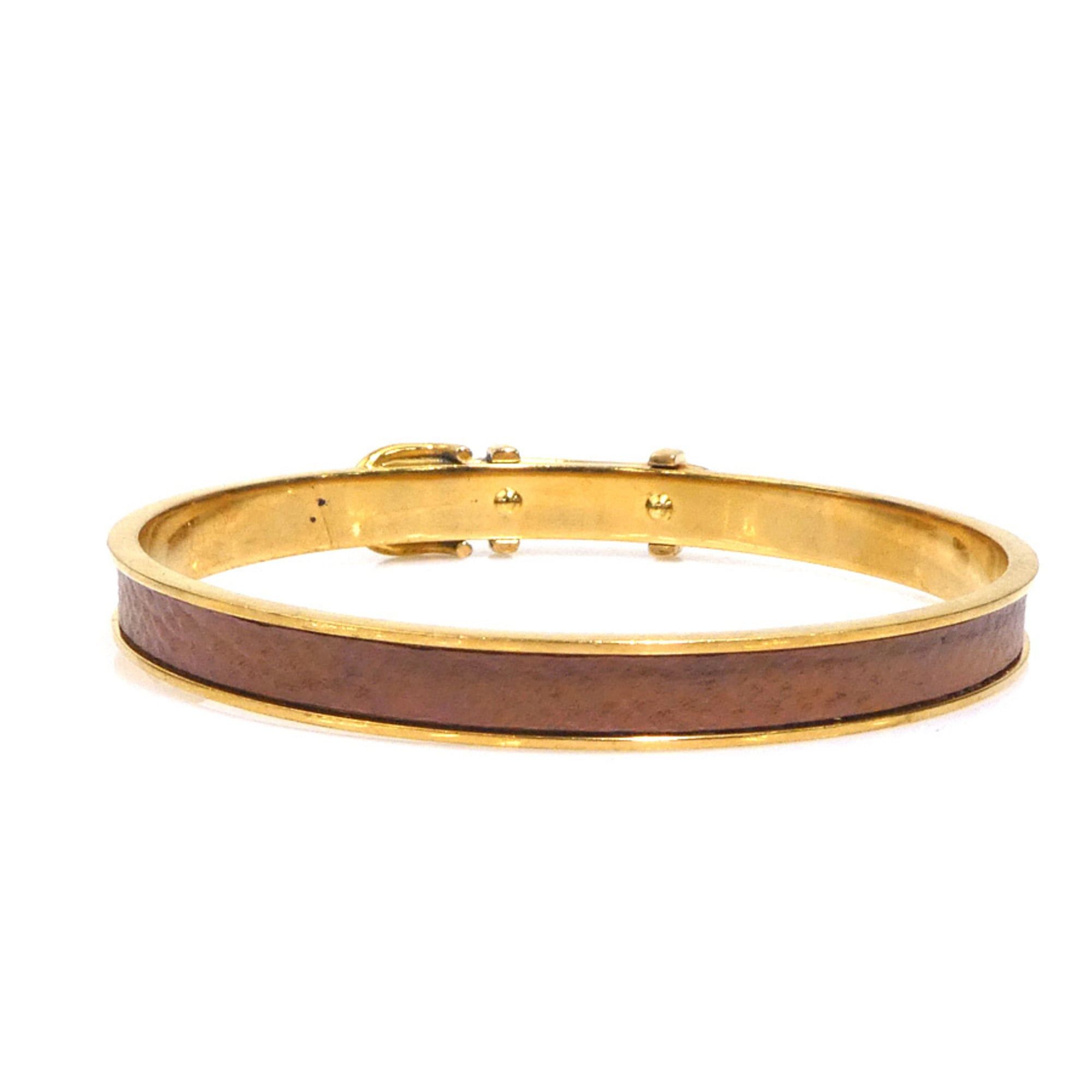 Hermes Hermes Bracelet Belt Motif Metal Brown x Gold Men's Women's Free Shipping h32060a Size ONE SIZE - 3 Thumbnail