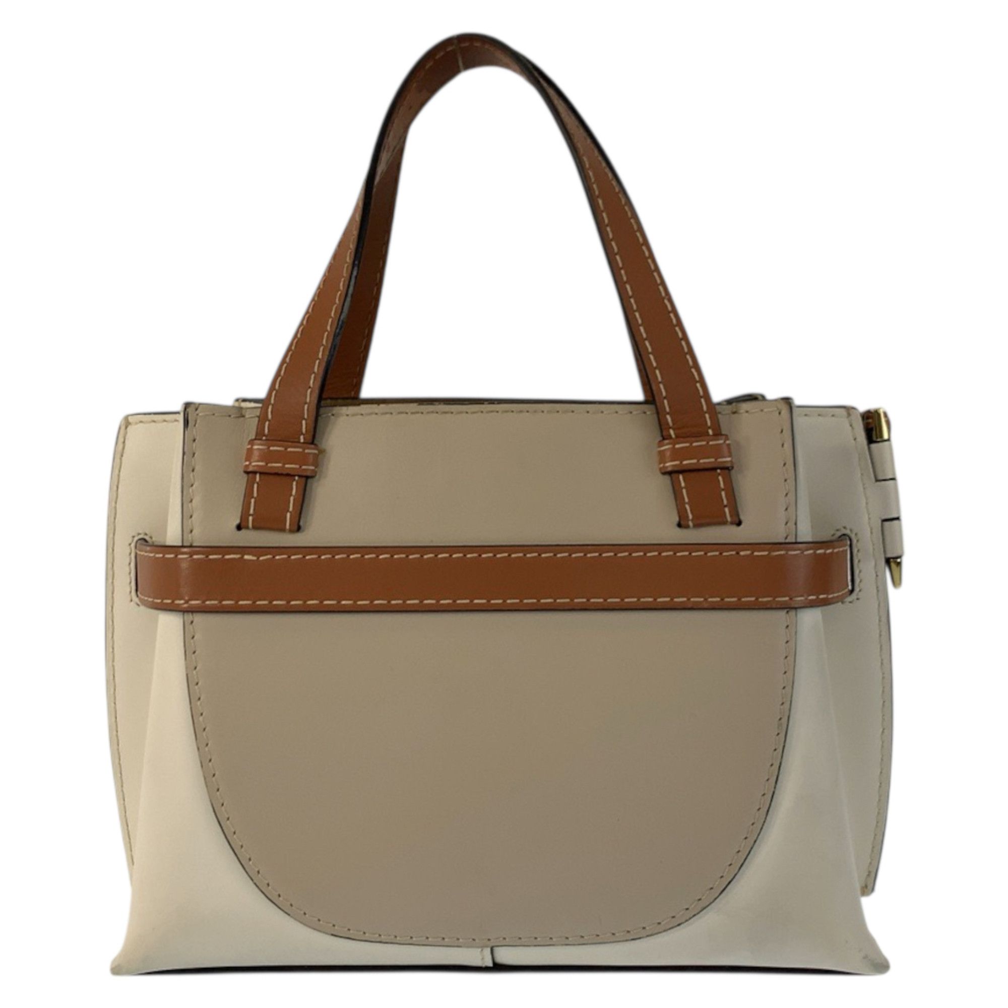 Loewe LOEWE Gate Top Handle Leather Handbag for Women, Beige Brown with Gold Hardware Size ONE SIZE - 2 Thumbnail