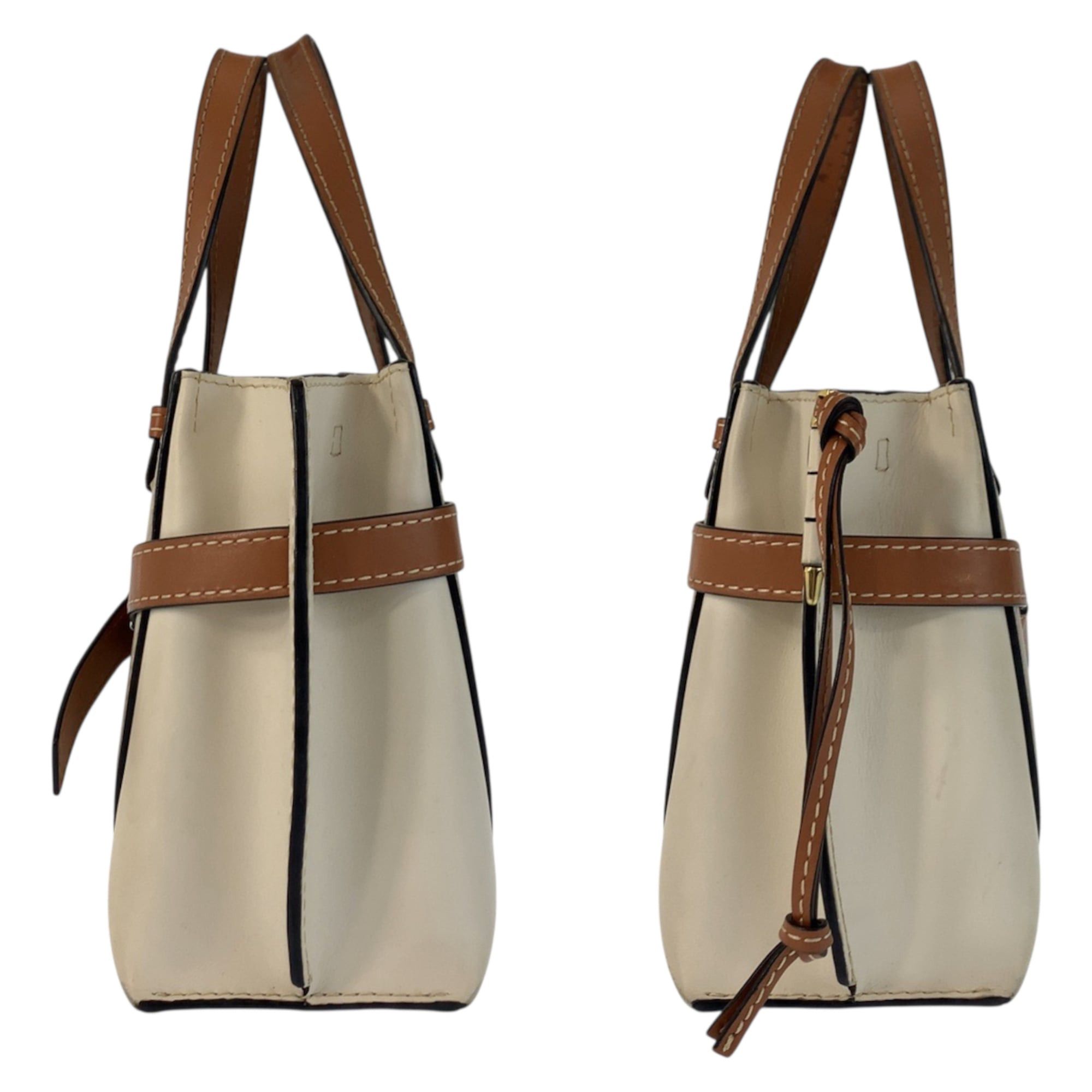 Loewe LOEWE Gate Top Handle Leather Handbag for Women, Beige Brown with Gold Hardware Size ONE SIZE - 8 Thumbnail