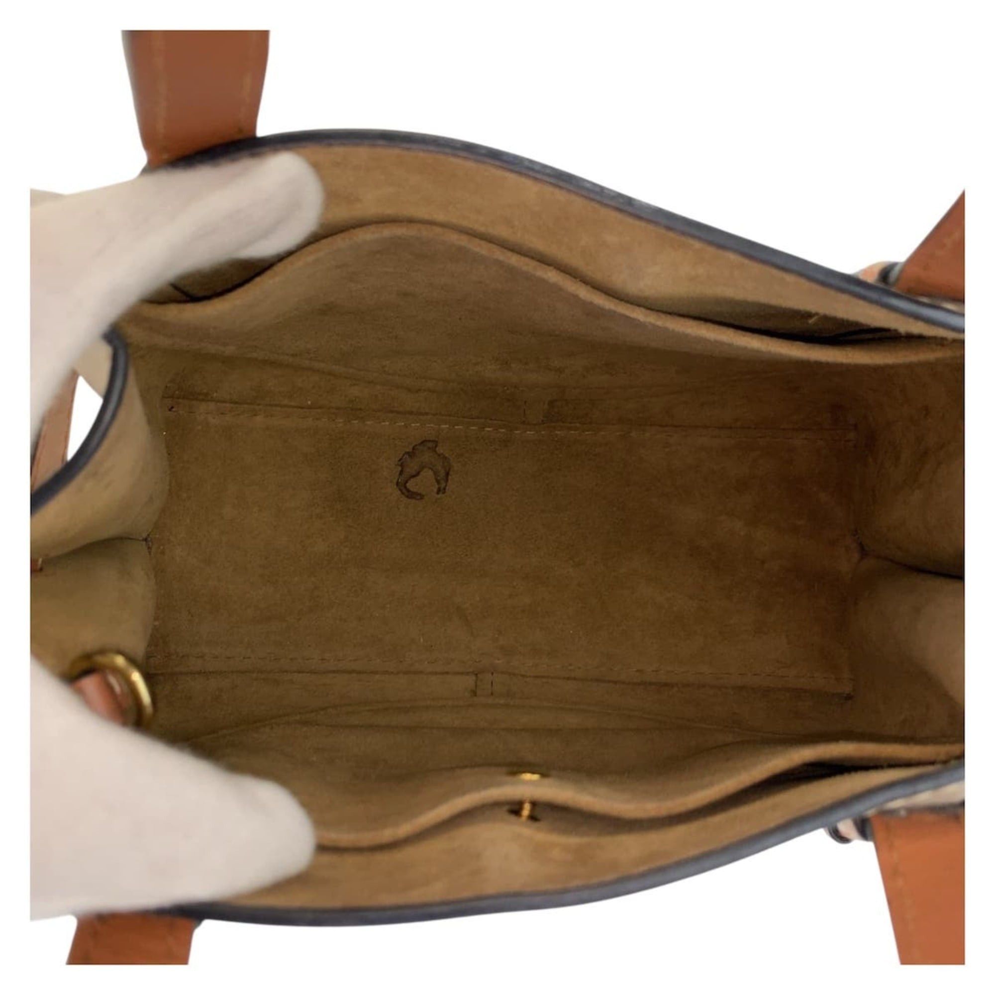 Loewe LOEWE Gate Top Handle Leather Handbag for Women, Beige Brown with Gold Hardware Size ONE SIZE - 9 Thumbnail