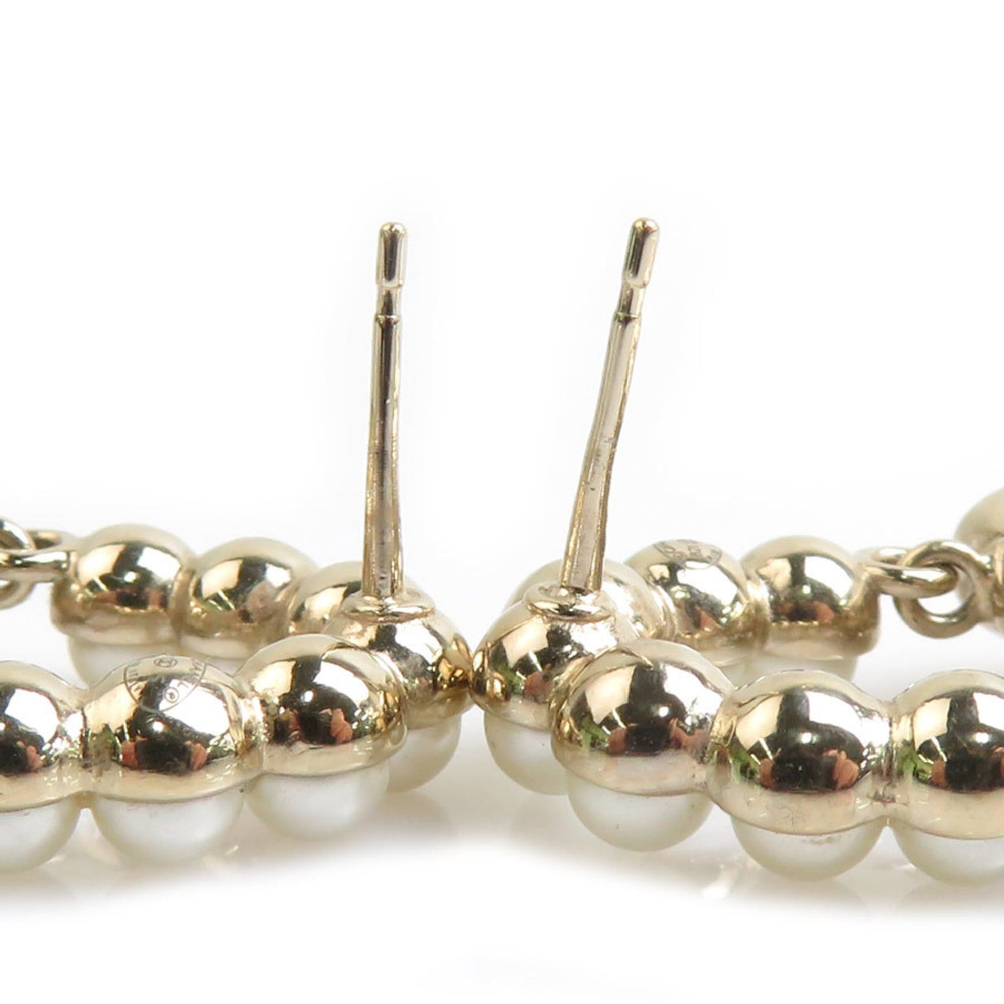 Chanel Chanel earrings, Matelassé design, metal, faux pearl, gold, women's, free shipping, h32051i Size ONE SIZE - 6 Thumbnail