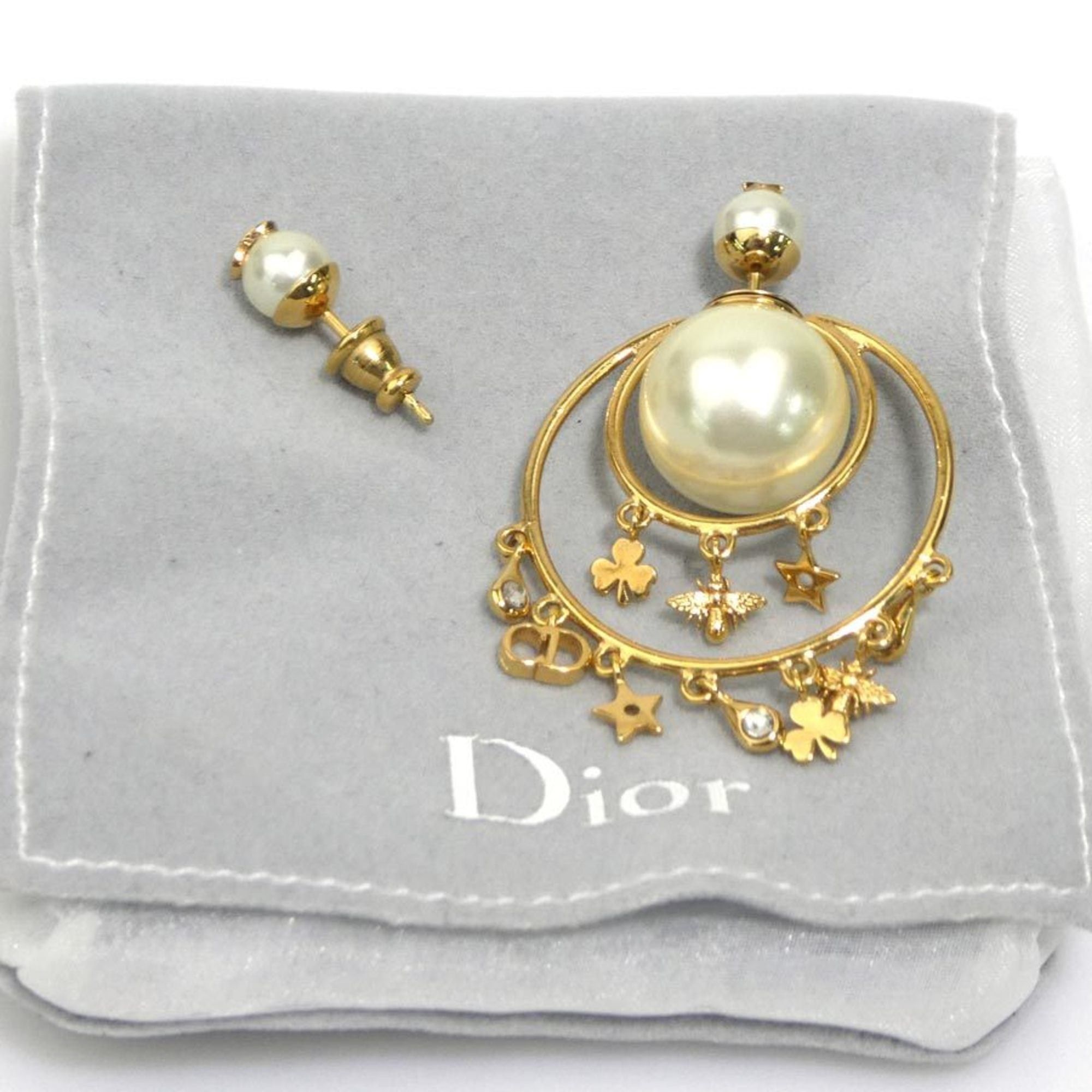 Dior Christian Dior Tribal Earrings, Metal, Gold, Women's, Free Shipping, h32054k Size ONE SIZE - 10 Thumbnail