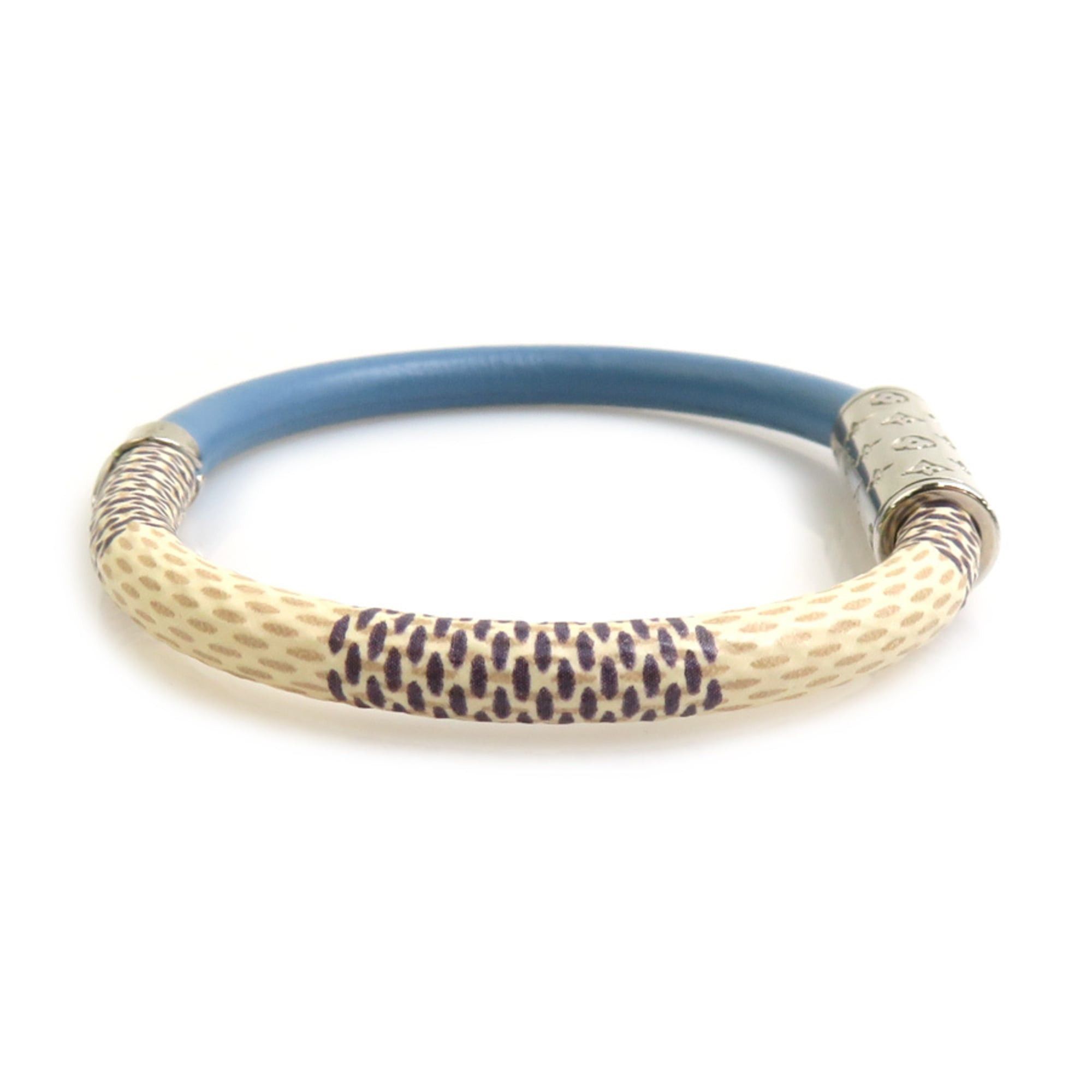 Louis Vuitton Louis Vuitton Bracelet Braslet Daily Confidential Damier Azur Canvas Leather Ivory x Blue Women's M6488F Free Shipping h32052i Size ONE SIZE - 2 Thumbnail