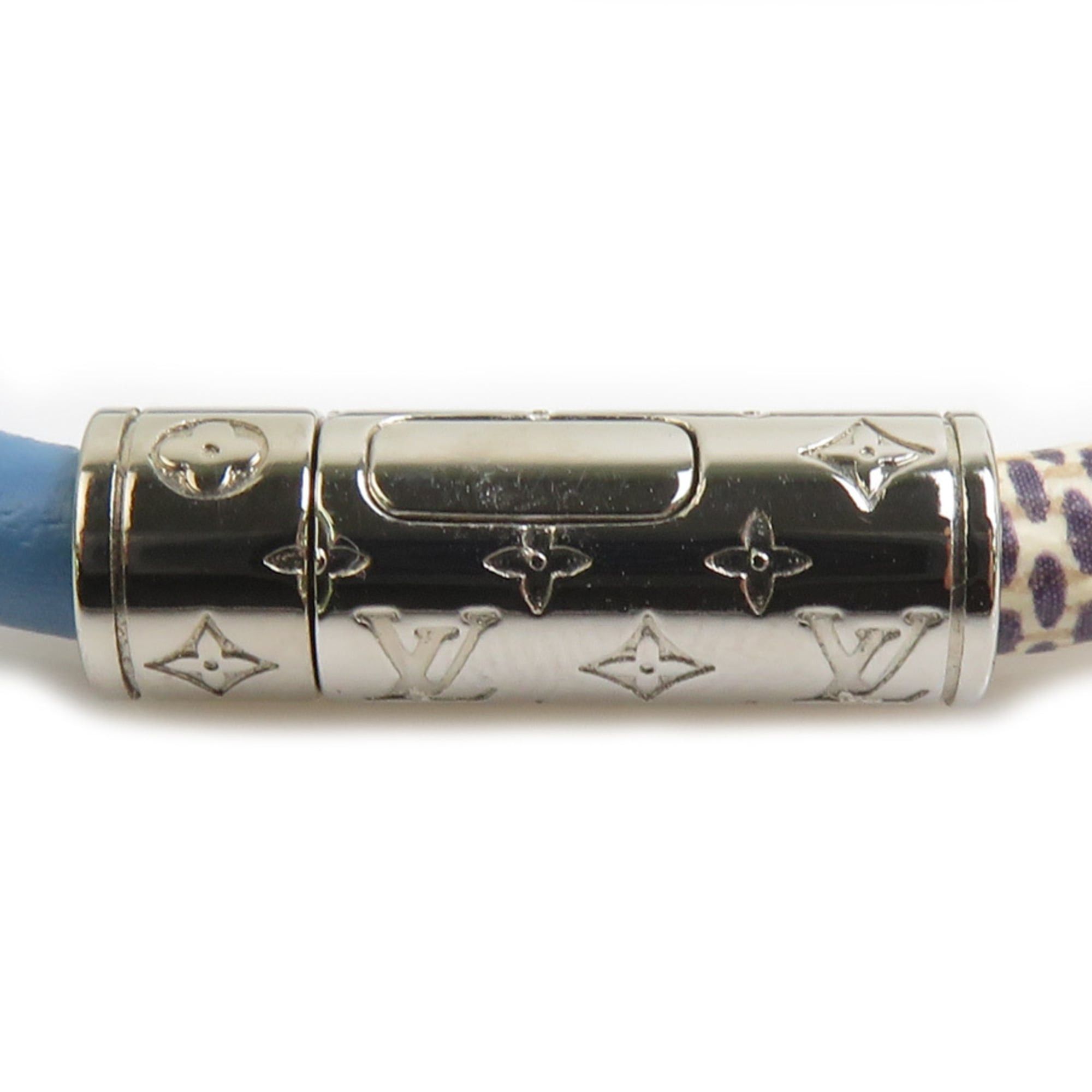 Louis Vuitton Louis Vuitton Bracelet Braslet Daily Confidential Damier Azur Canvas Leather Ivory x Blue Women's M6488F Free Shipping h32052i Size ONE SIZE - 6 Thumbnail