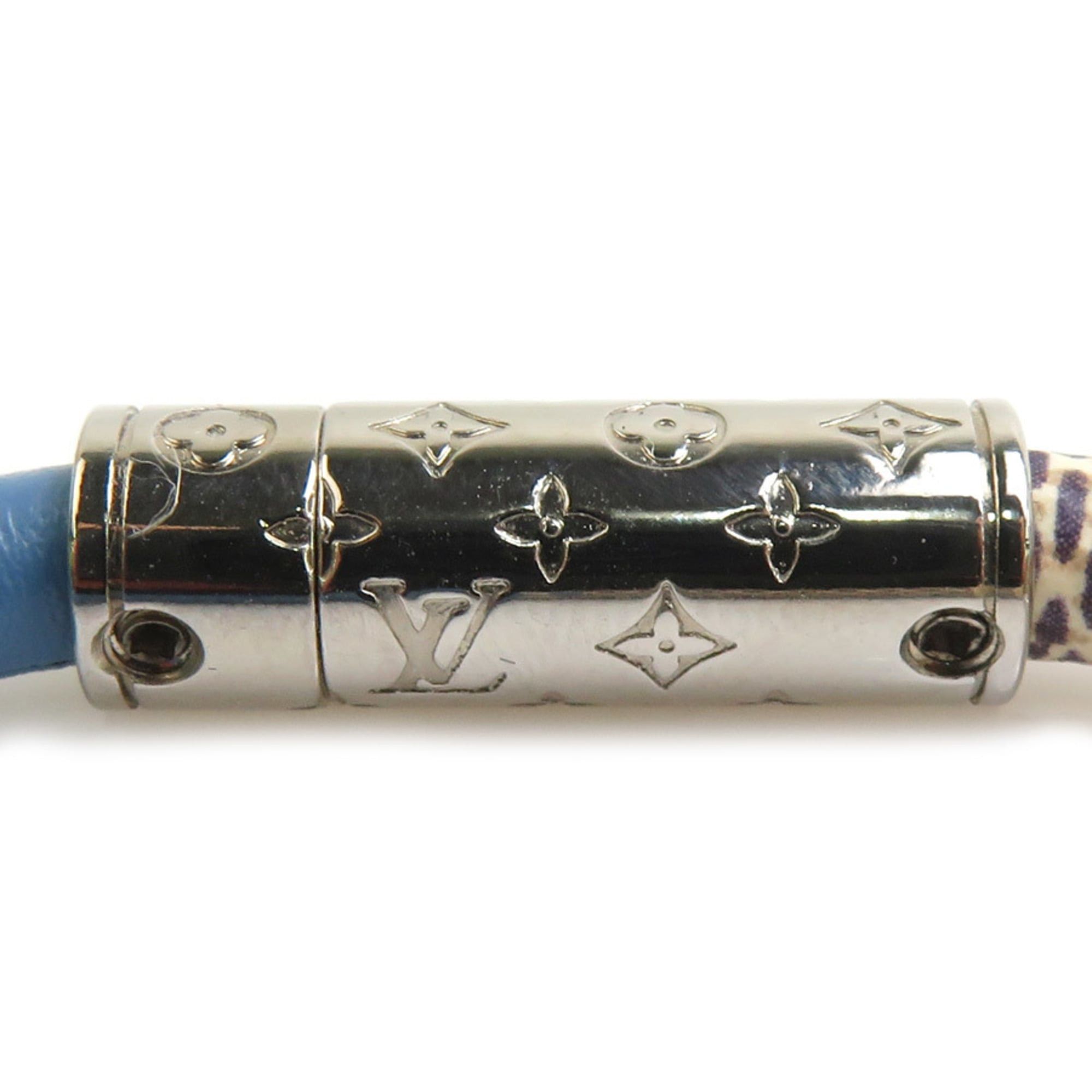 Louis Vuitton Louis Vuitton Bracelet Braslet Daily Confidential Damier Azur Canvas Leather Ivory x Blue Women's M6488F Free Shipping h32052i Size ONE SIZE - 5 Thumbnail