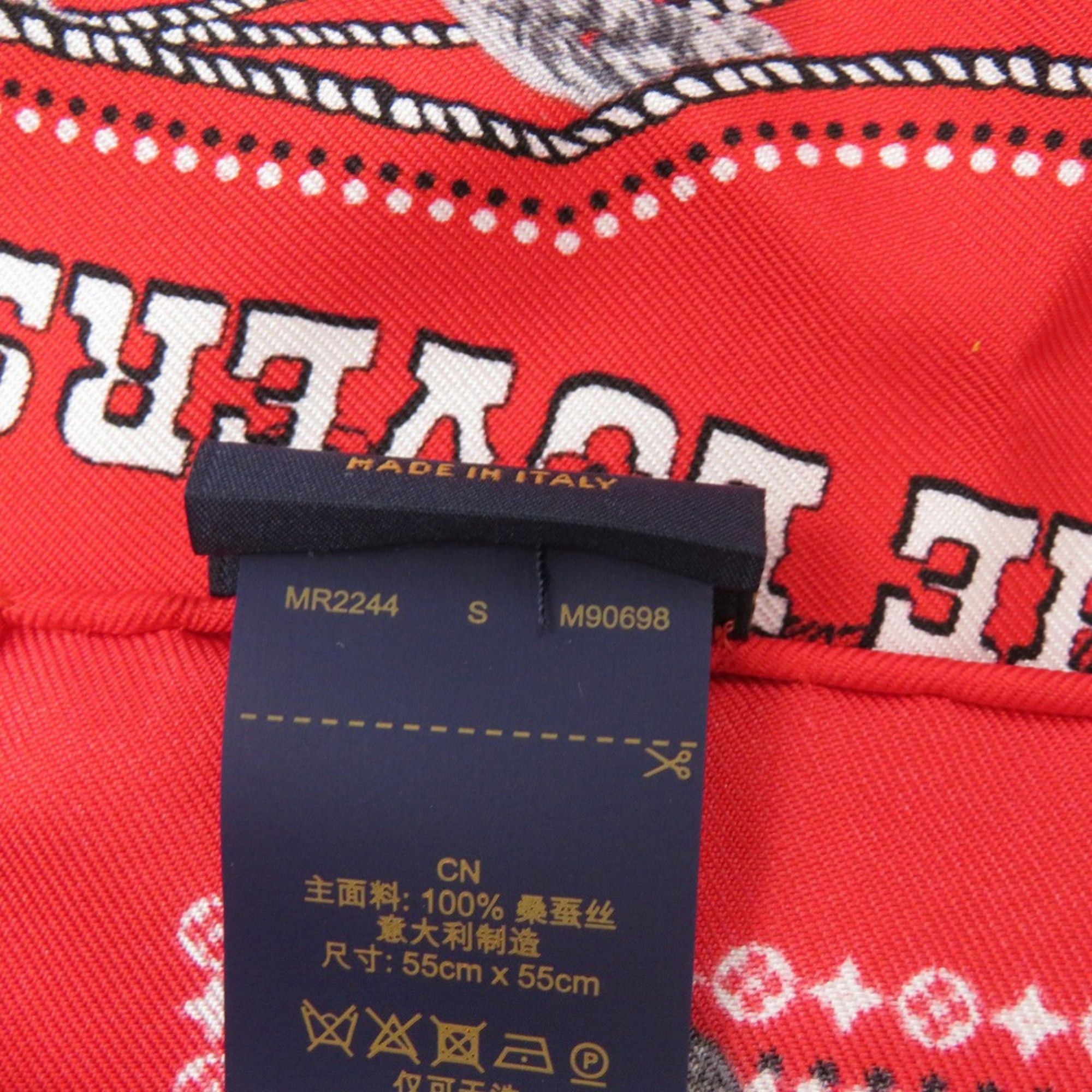 Louis Vuitton Like New Louis Vuitton Carre 55 LV Rope M90698 Silk Red Scarf Muffler 0452LOUIS VUITTON Size ONE SIZE - 5 Thumbnail