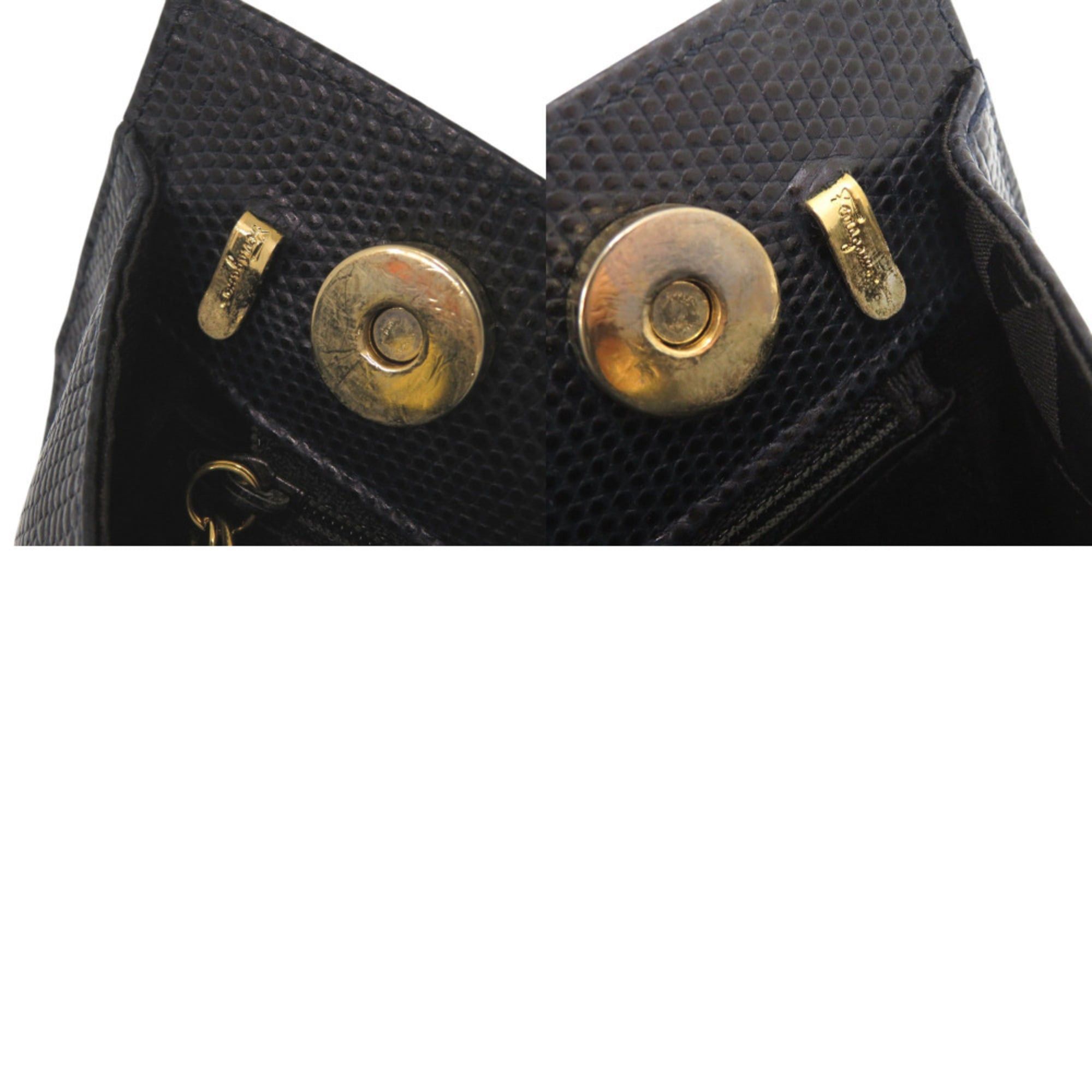 Salvatore Ferragamo Excellent condition Salvatore Ferragamo Vara ribbon embossed leather navy 2-way handbag/shoulder bag 0573Salvatore Size ONE SIZE - 10 Thumbnail