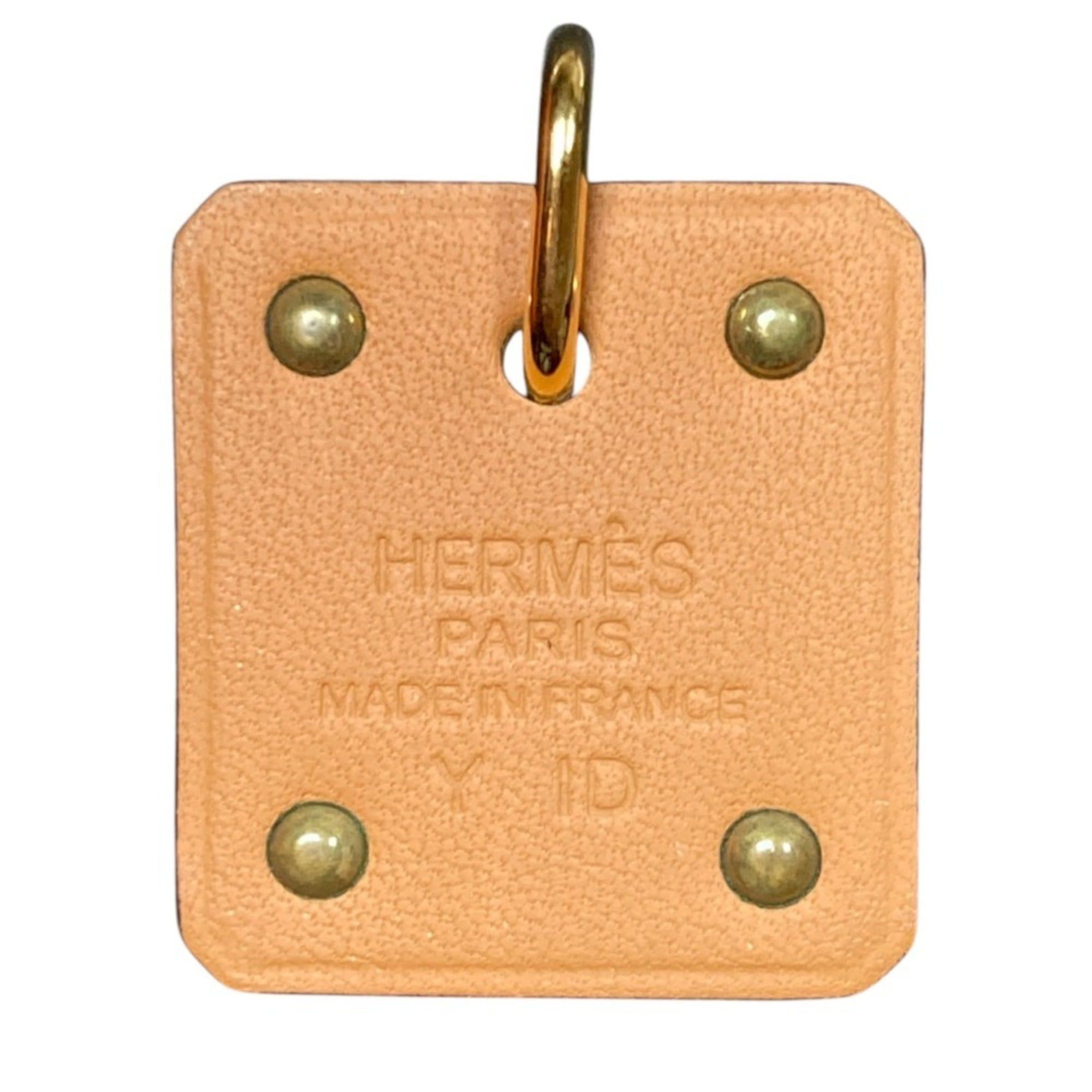 Hermes Hermes As de Coeur PM Heart Motif GP x Leather Pendant Top Black Gold Color Women's Size ONE SIZE - 2 Thumbnail