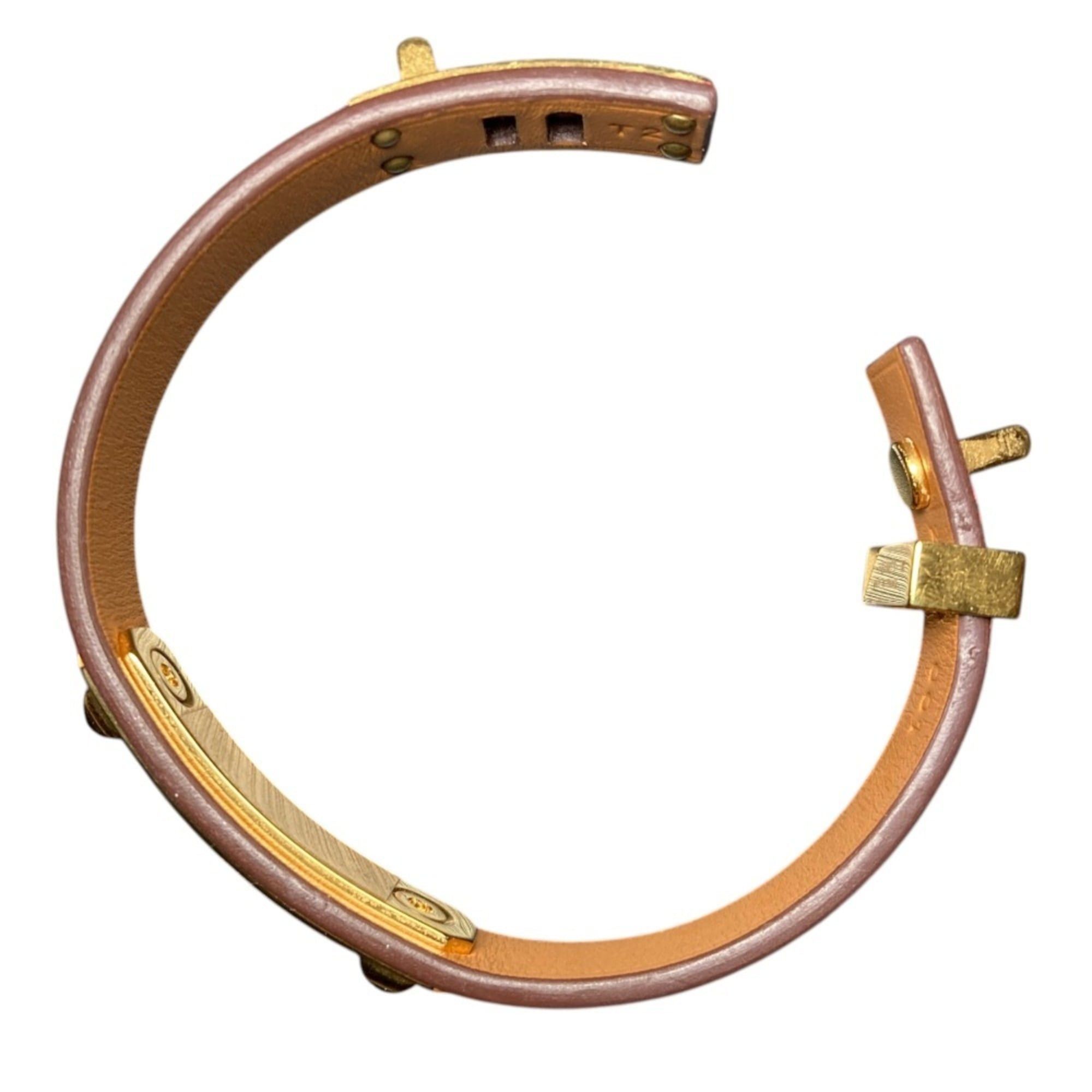Hermes Hermes As de Coeur Heart Motif Leather Bracelet T2 Red Gold Color Women's Size ONE SIZE - 6 Thumbnail