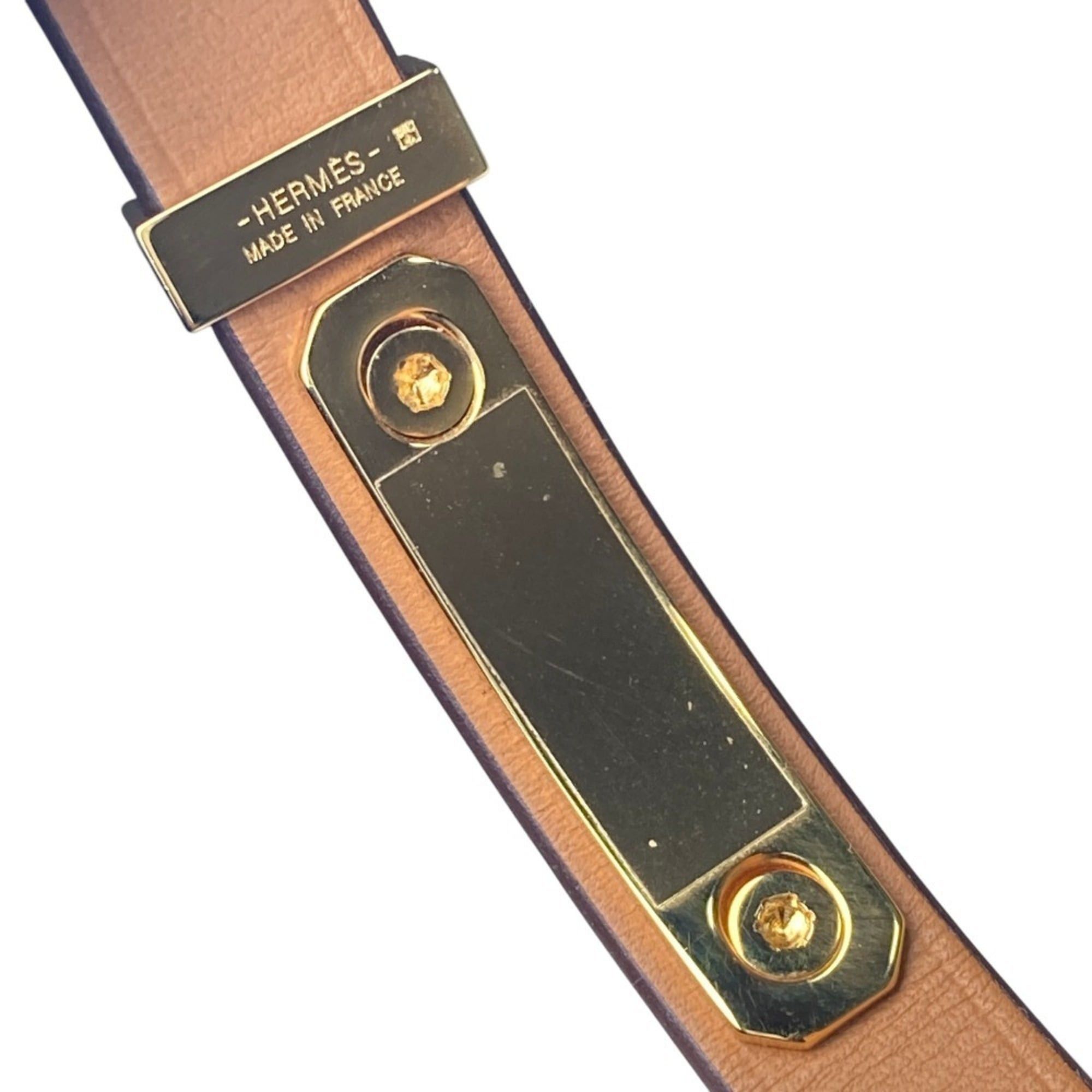 Hermes Hermes As de Coeur Heart Motif Leather Bracelet T2 Red Gold Color Women's Size ONE SIZE - 12 Thumbnail
