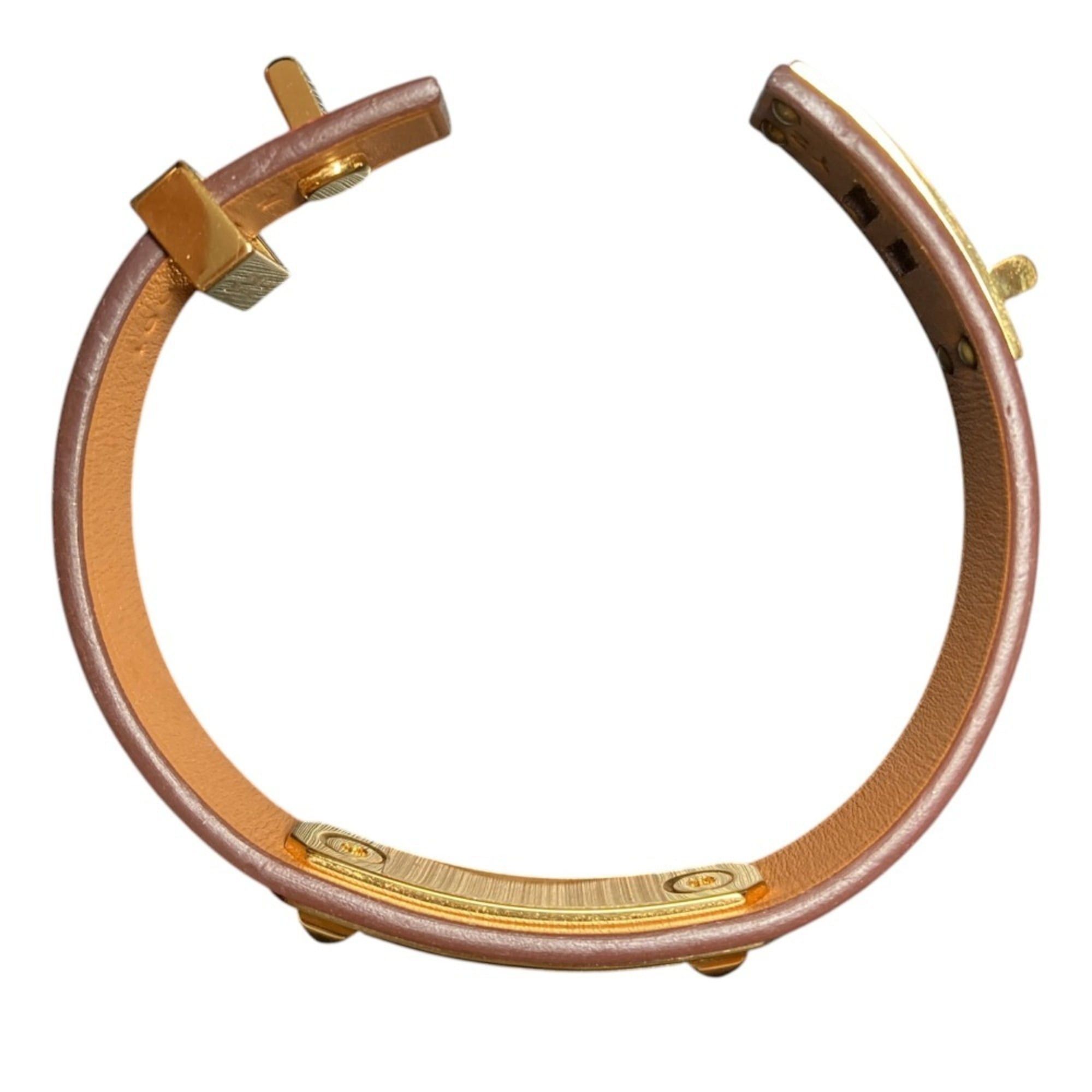 Hermes Hermes As de Coeur Heart Motif Leather Bracelet T2 Red Gold Color Women's Size ONE SIZE - 7 Thumbnail