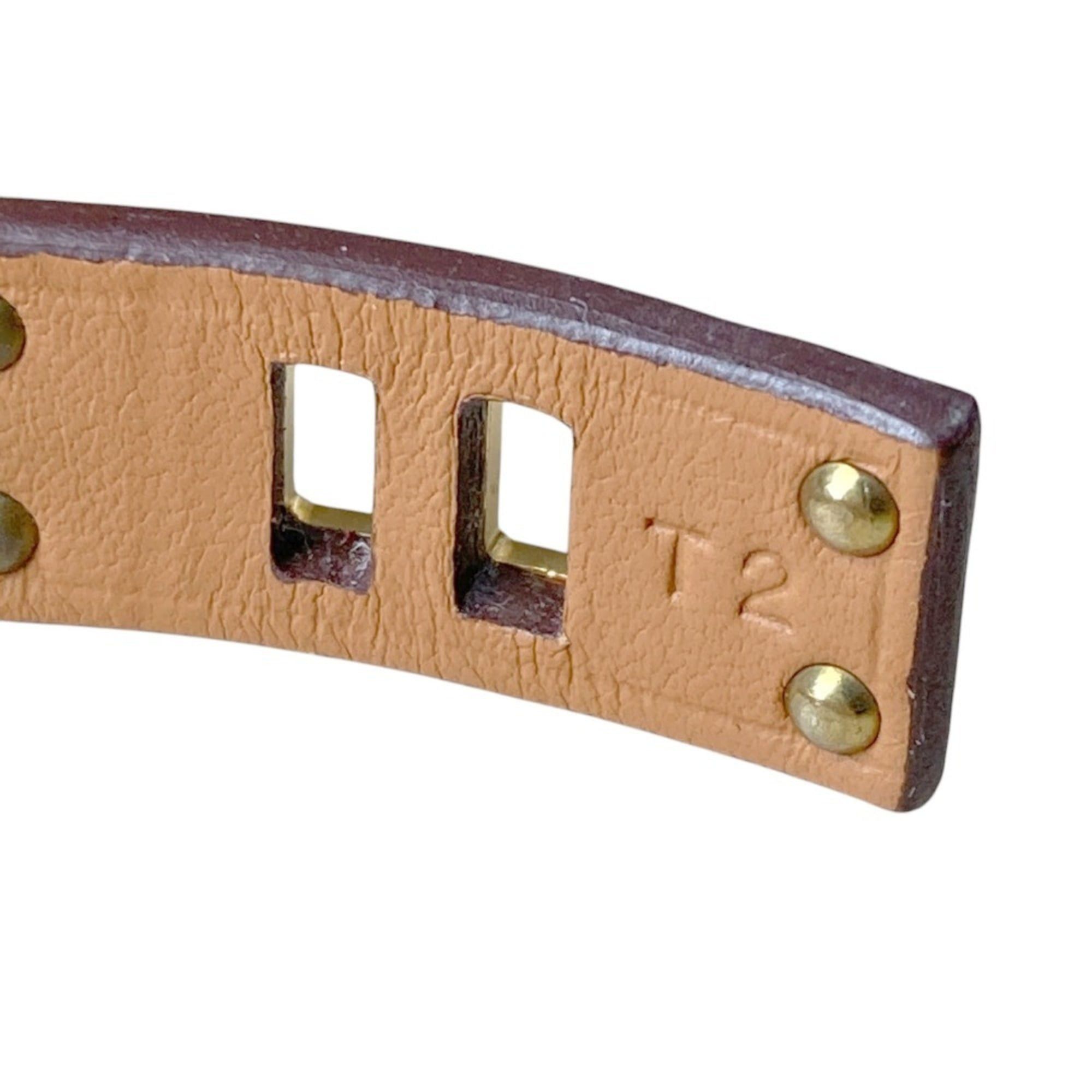 Hermes Hermes As de Coeur Heart Motif Leather Bracelet T2 Red Gold Color Women's Size ONE SIZE - 10 Thumbnail