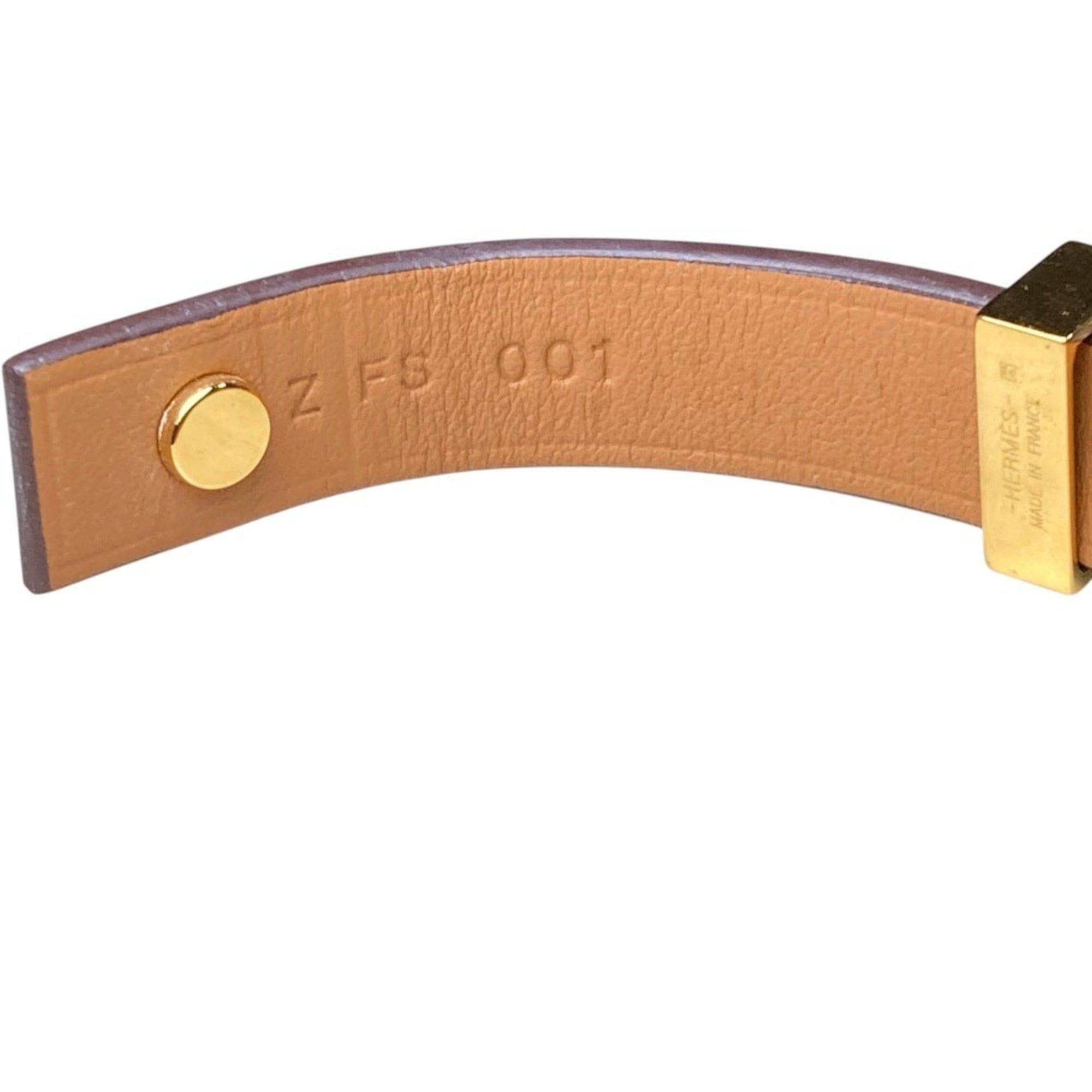 Hermes Hermes As de Coeur Heart Motif Leather Bracelet T2 Red Gold Color Women's Size ONE SIZE - 9 Thumbnail
