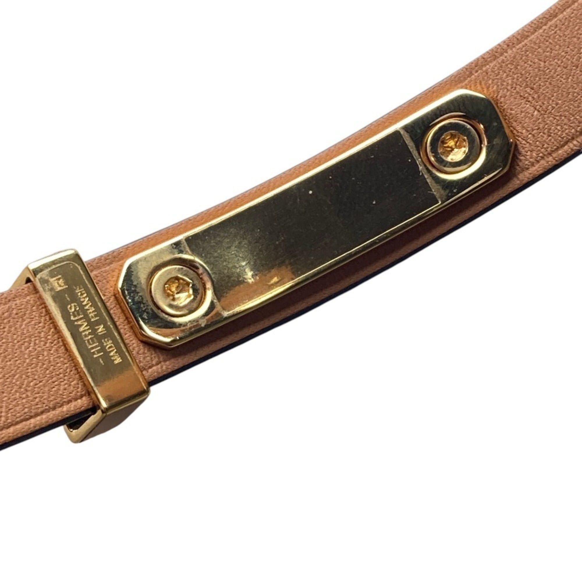 Hermes Hermes As de Coeur Heart Motif GP Leather Bracelet T2 Navy Gold Color Women's Size ONE SIZE - 11 Thumbnail