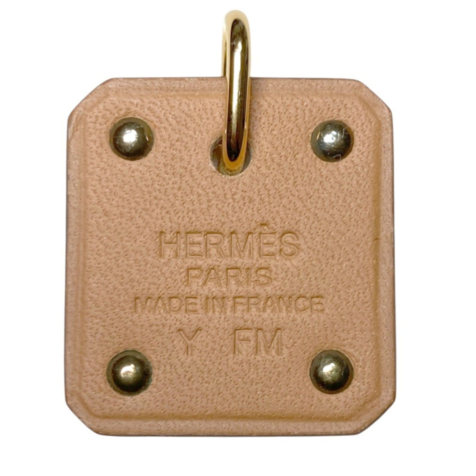 Hermes Hermes As de Coeur PM Heart Motif GP x Leather Pendant Top White Gold Color Women's Size ONE SIZE - 2 Thumbnail