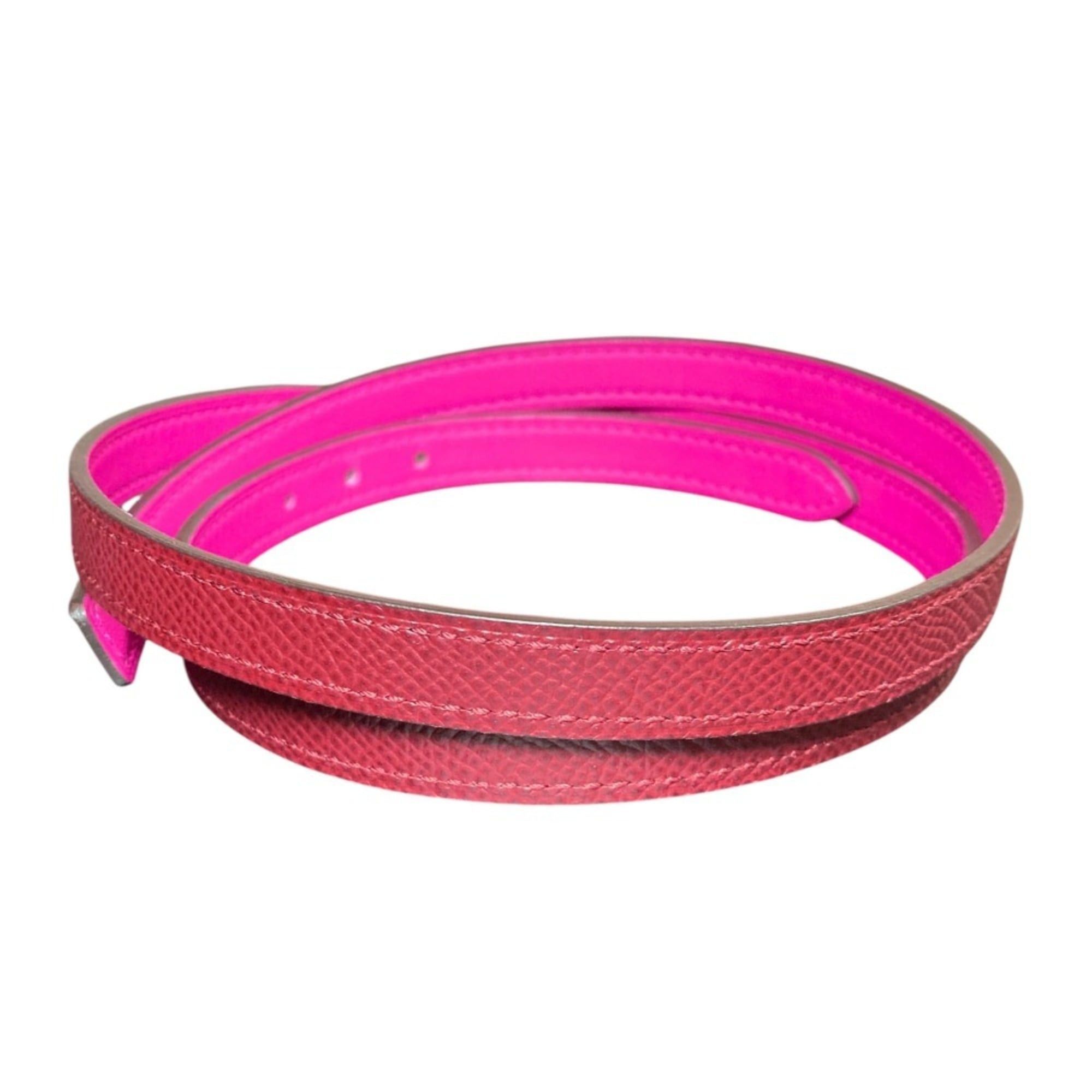 Hermes HERMES Reversible Narrow Belt 13mm Size 80 Bordeaux Pink Women's Size ONE SIZE - 2 Thumbnail