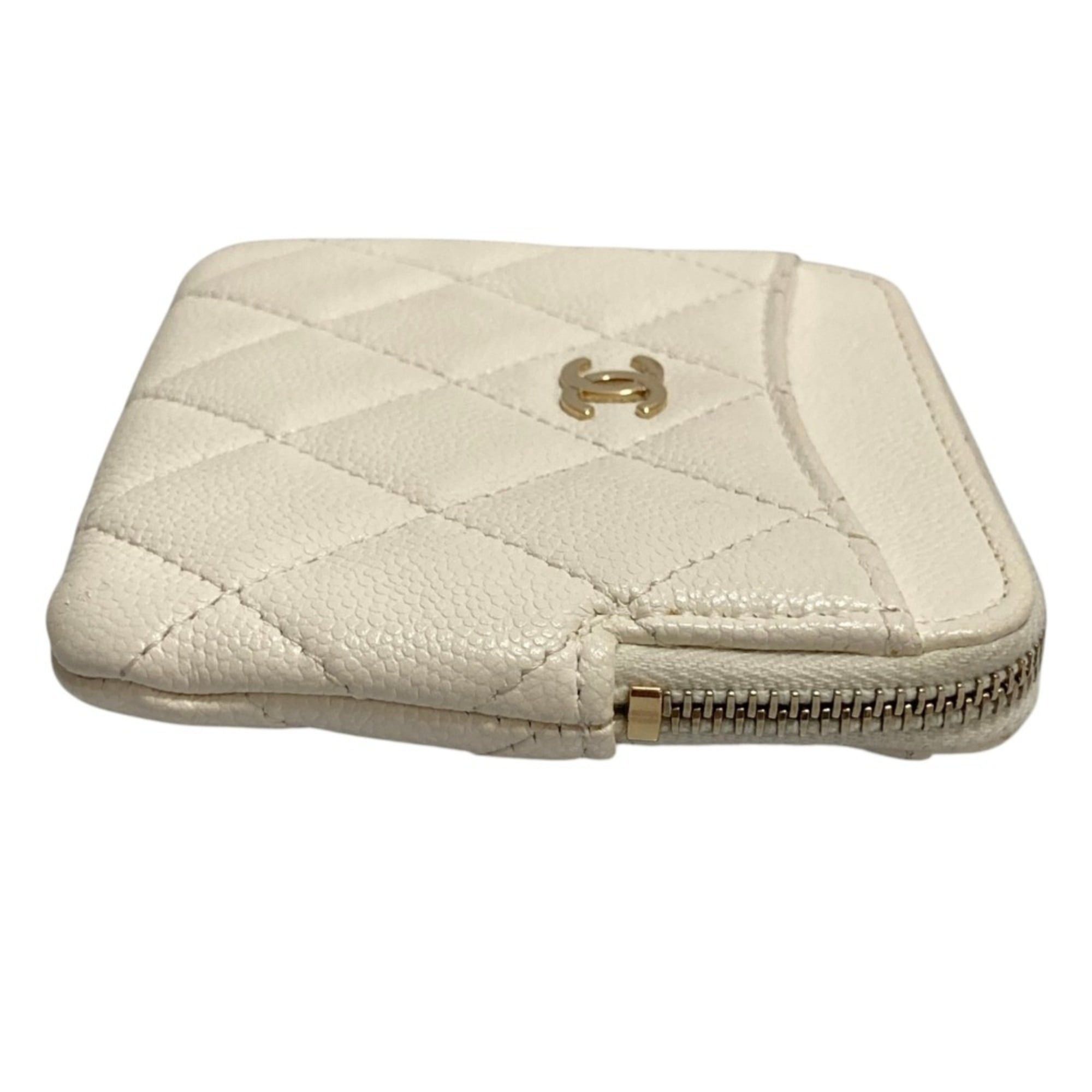 Chanel CHANEL Matelassé Caviar Skin Classic Zip Coin Purse AP2061 White Women's Size ONE SIZE - 6 Thumbnail