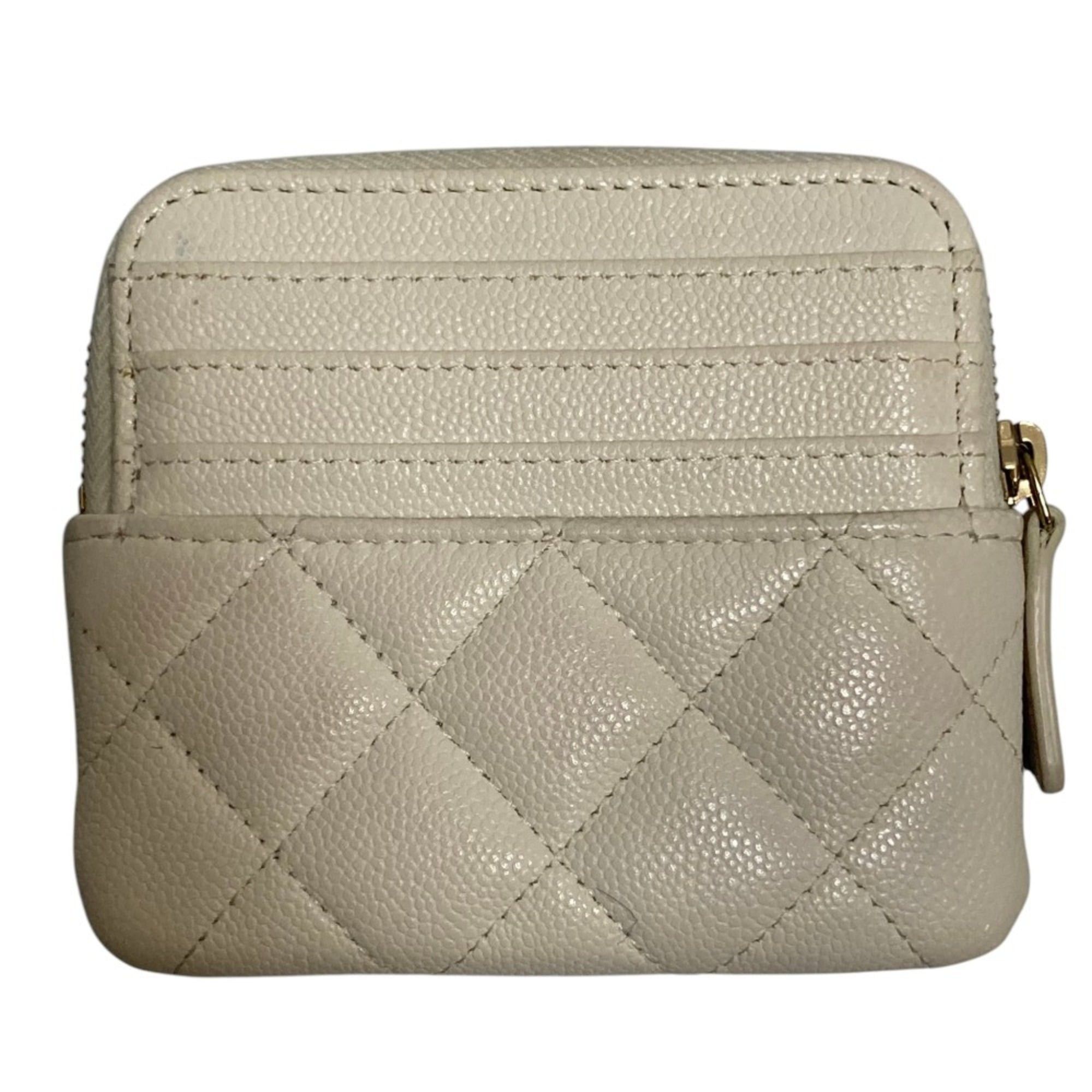 Chanel CHANEL Matelassé Caviar Skin Classic Zip Coin Purse AP2061 White Women's Size ONE SIZE - 2 Thumbnail