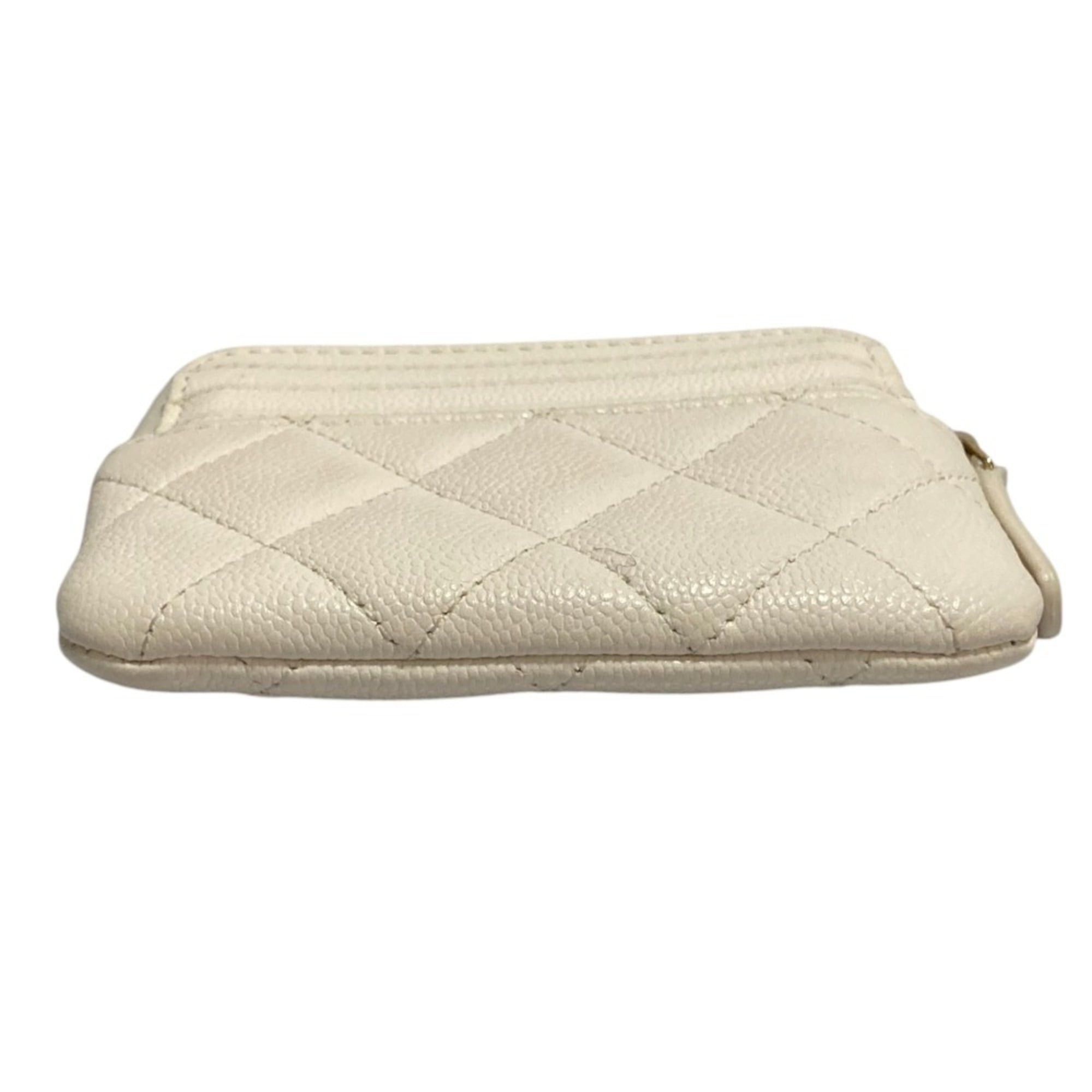 Chanel CHANEL Matelassé Caviar Skin Classic Zip Coin Purse AP2061 White Women's Size ONE SIZE - 3 Thumbnail