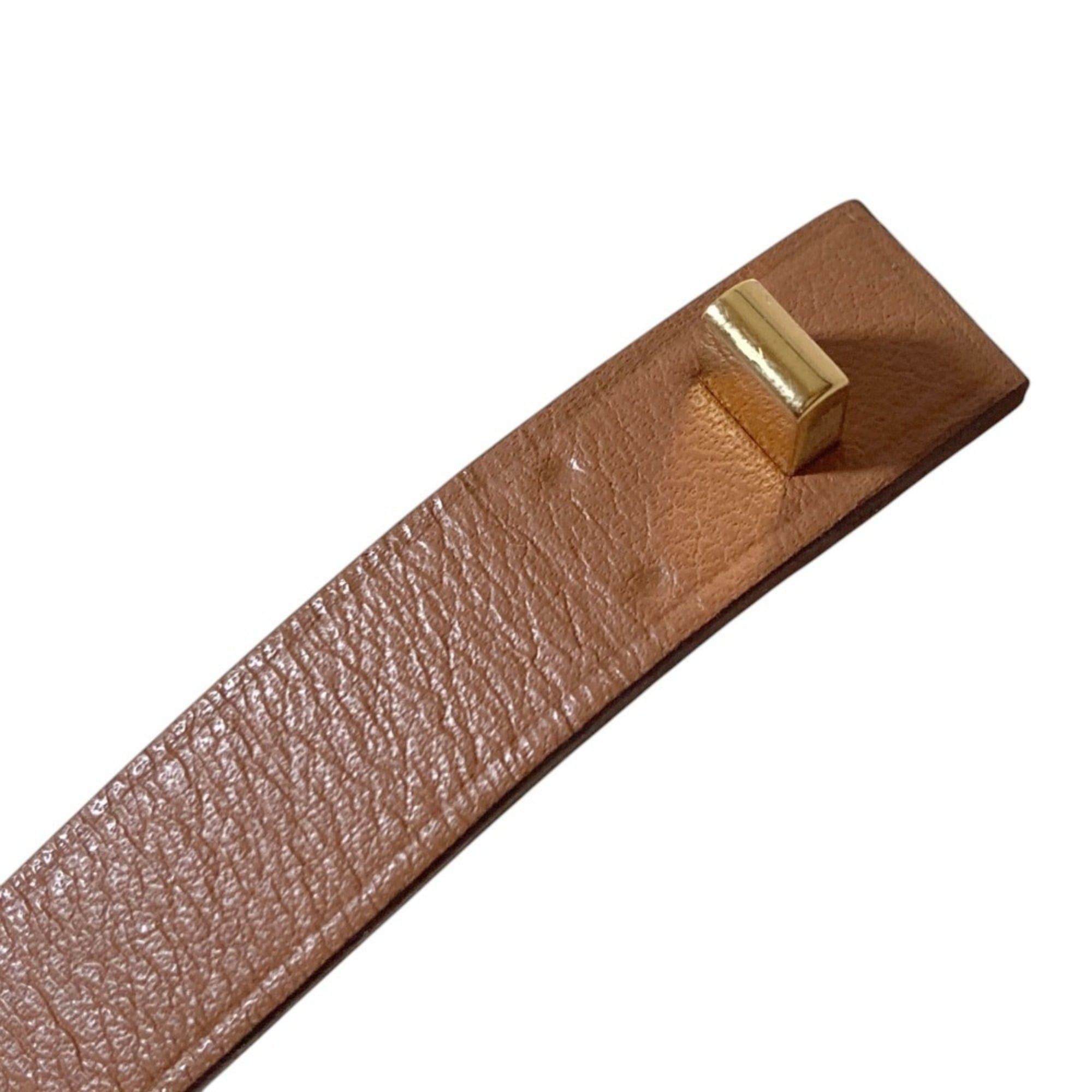 Hermes Hermes As de Coeur Heart Motif GP Leather Bracelet T2 Brown Gold Color Women's Size ONE SIZE - 14 Thumbnail