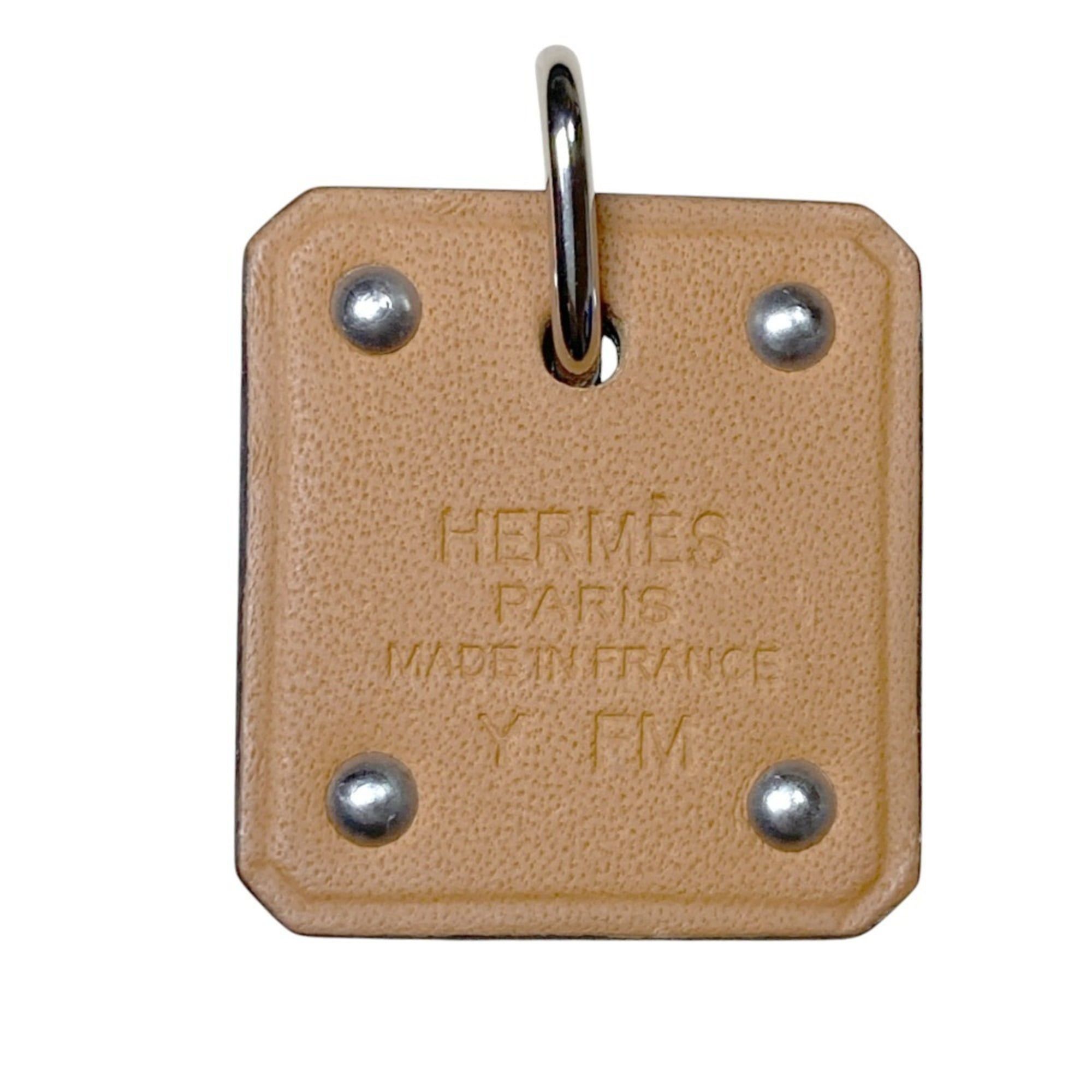Hermes Hermes As de Coeur PM Heart Motif GP x Leather Pendant Top Black Silver Color Women's Size ONE SIZE - 5 Thumbnail