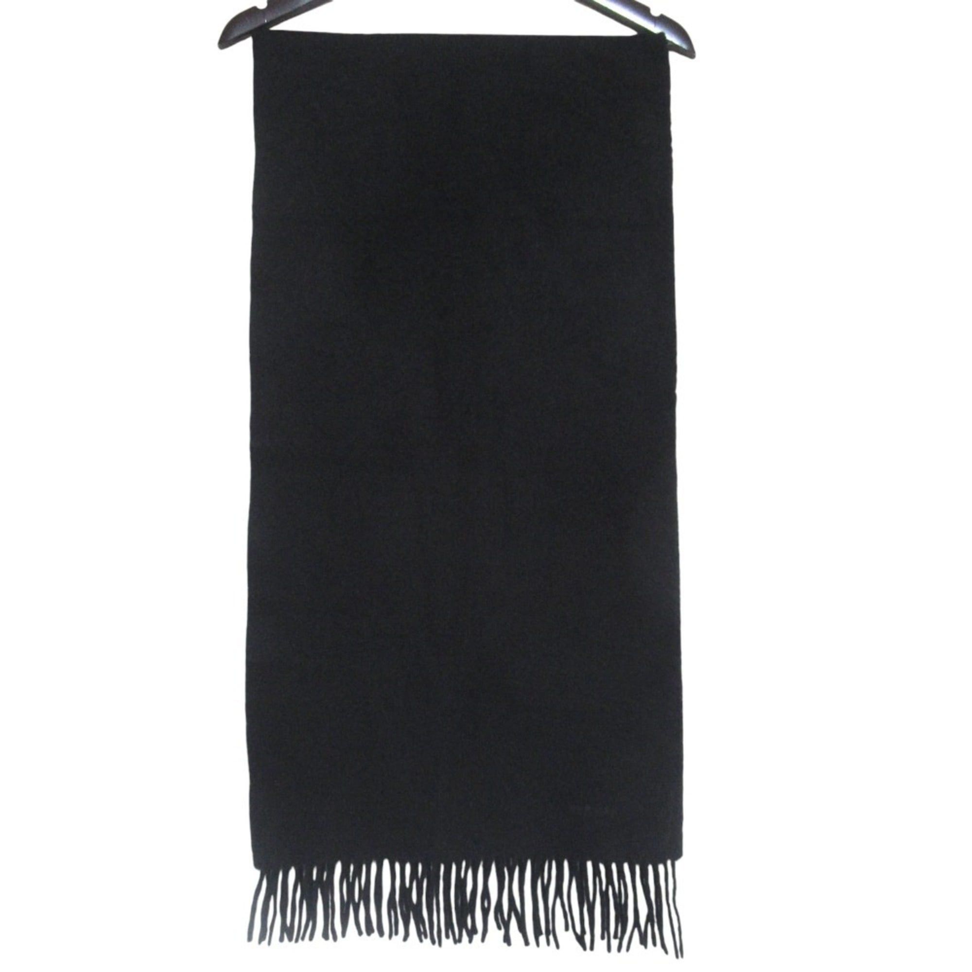 Hermes HERMES 100% Cashmere Fringe Scarf, Black, Men's Size ONE SIZE - 2 Thumbnail
