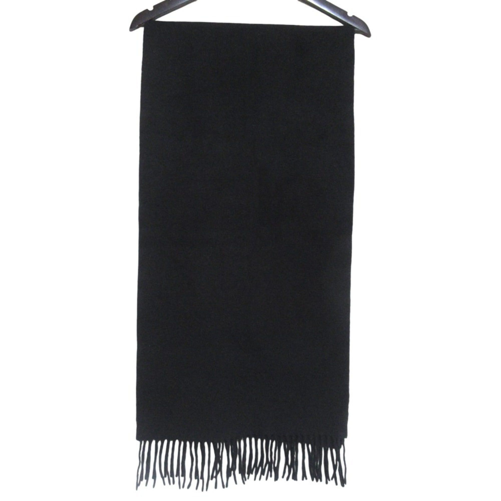 Hermes HERMES 100% Cashmere Fringe Scarf, Black, Men's Size ONE SIZE - 3 Thumbnail