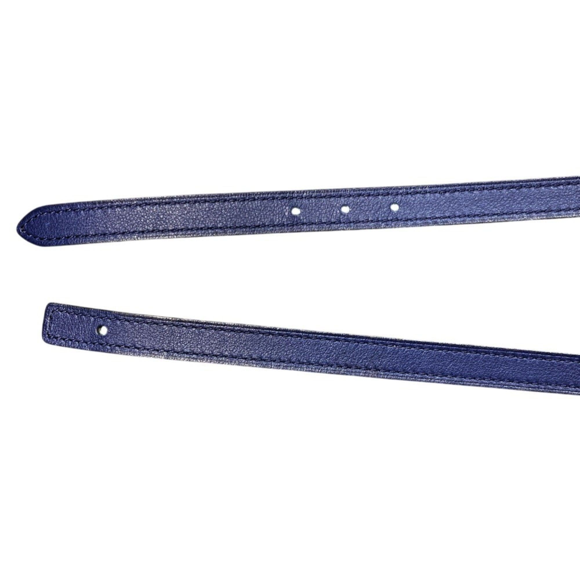 Hermes HERMES Reversible Narrow Belt 13mm Size 80 Navy White Women's Size ONE SIZE - 5 Thumbnail