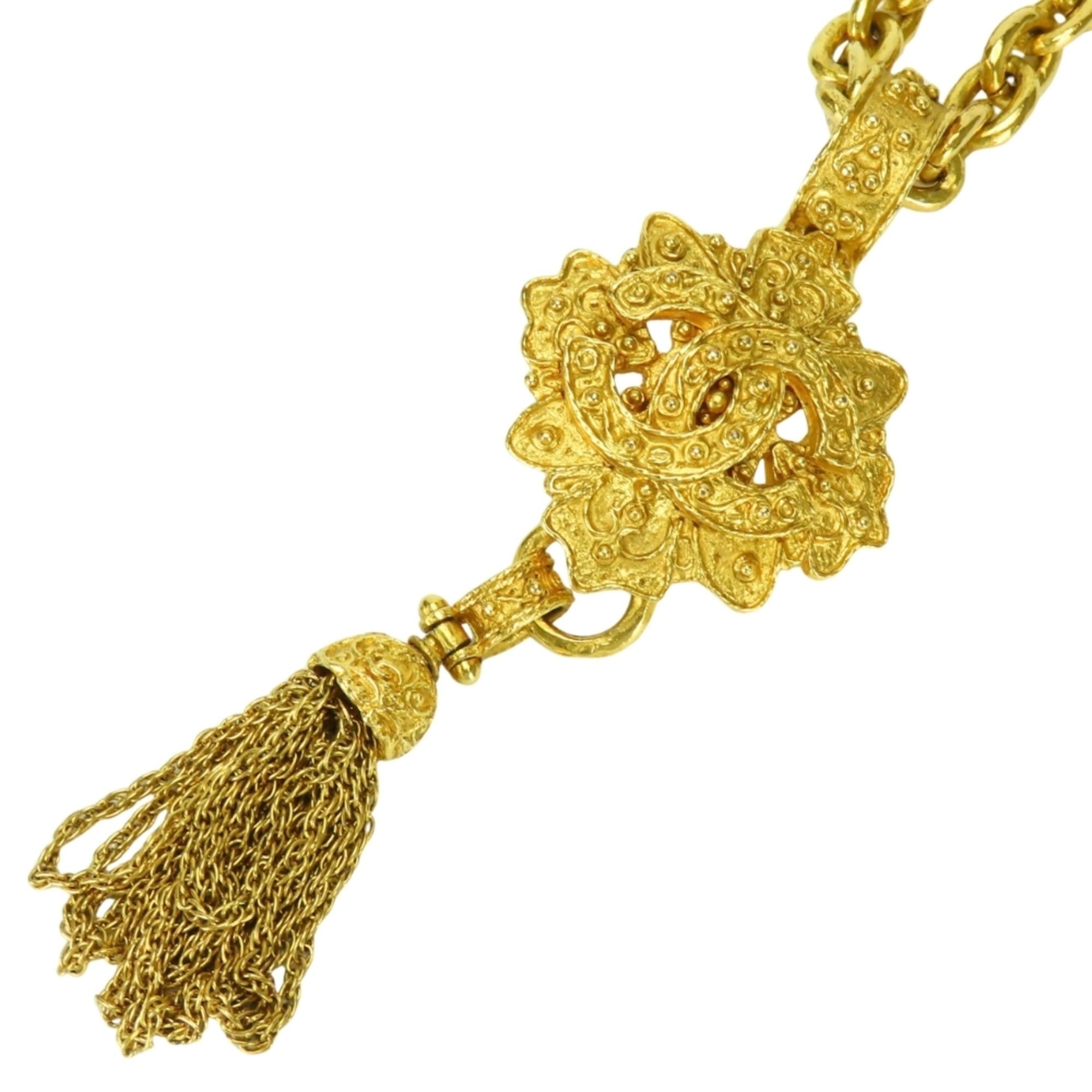 Chanel Chanel Necklace, Coco Mark, Fringe, Metal, Gold Plated, Long, Women's CHANEL Size ONE SIZE - 2 Thumbnail
