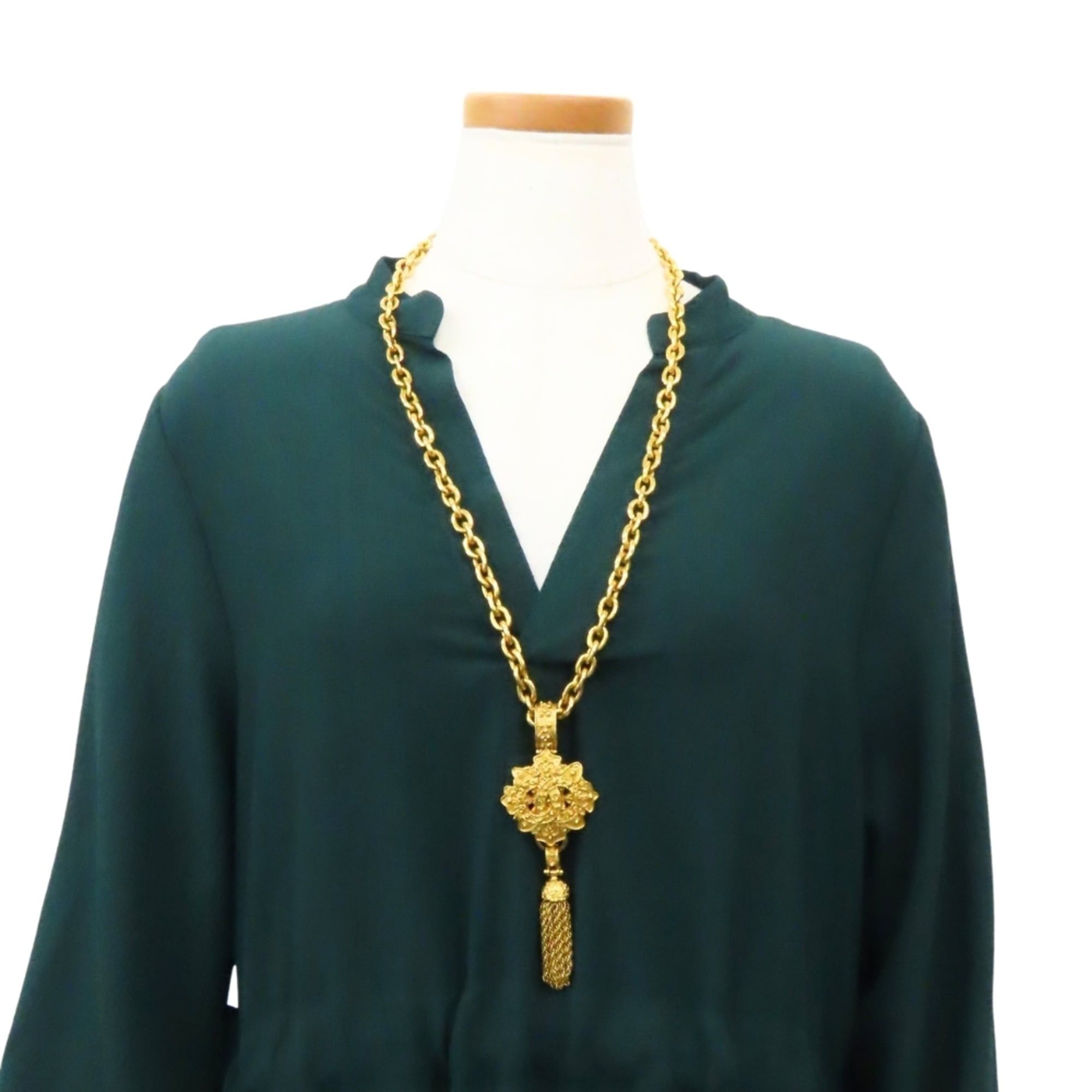 Chanel Chanel Necklace, Coco Mark, Fringe, Metal, Gold Plated, Long, Women's CHANEL Size ONE SIZE - 12 Thumbnail