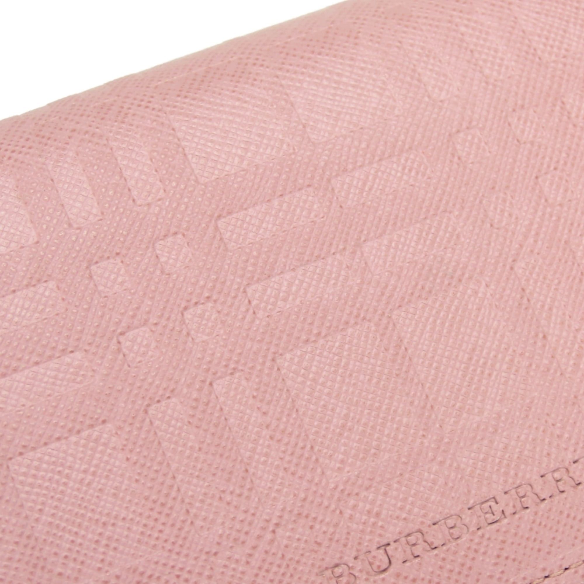 Burberry Burberry long wallet, leather, pink, clasp closure, check pattern, women's. Size ONE SIZE - 11 Thumbnail