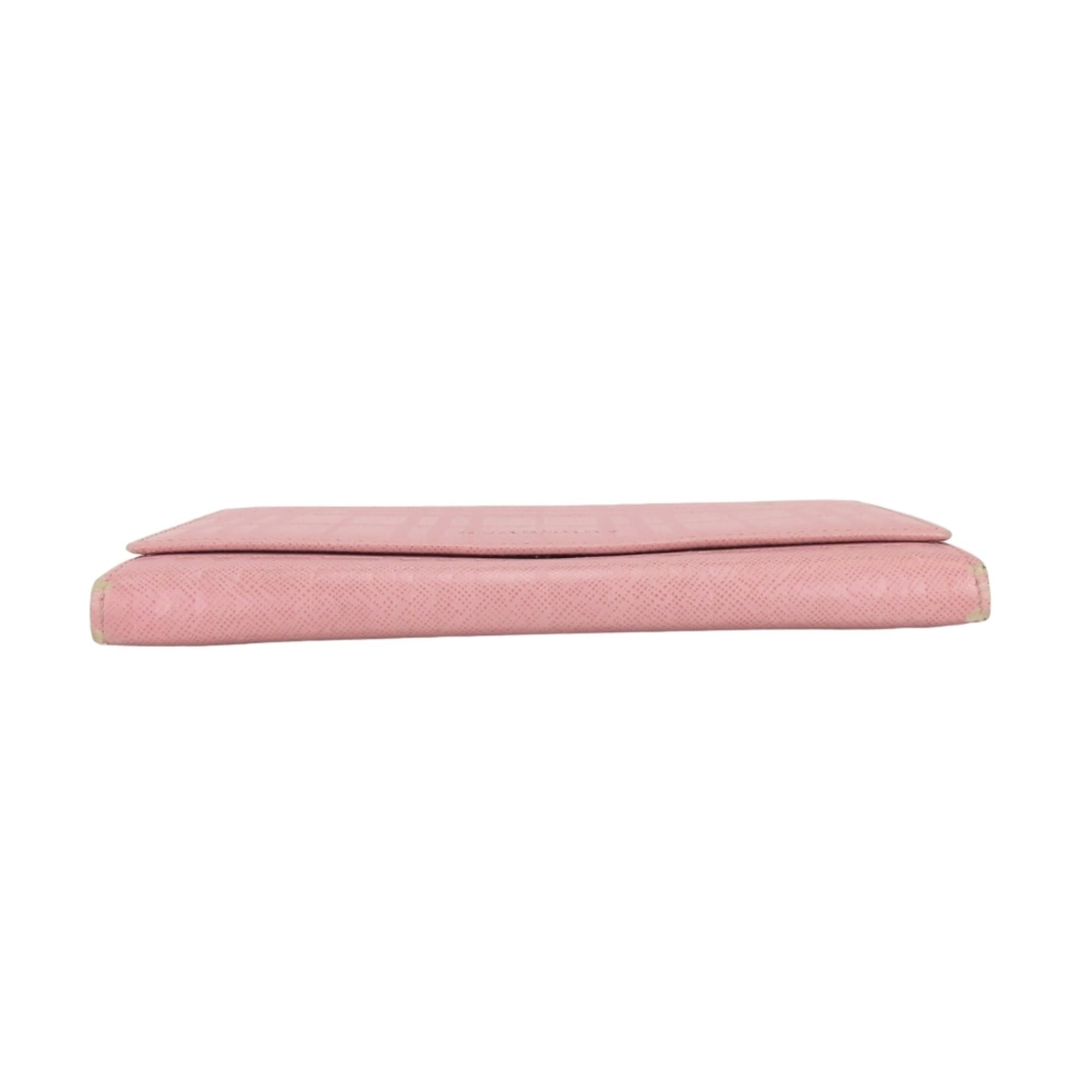 Burberry Burberry long wallet, leather, pink, clasp closure, check pattern, women's. Size ONE SIZE - 4 Thumbnail