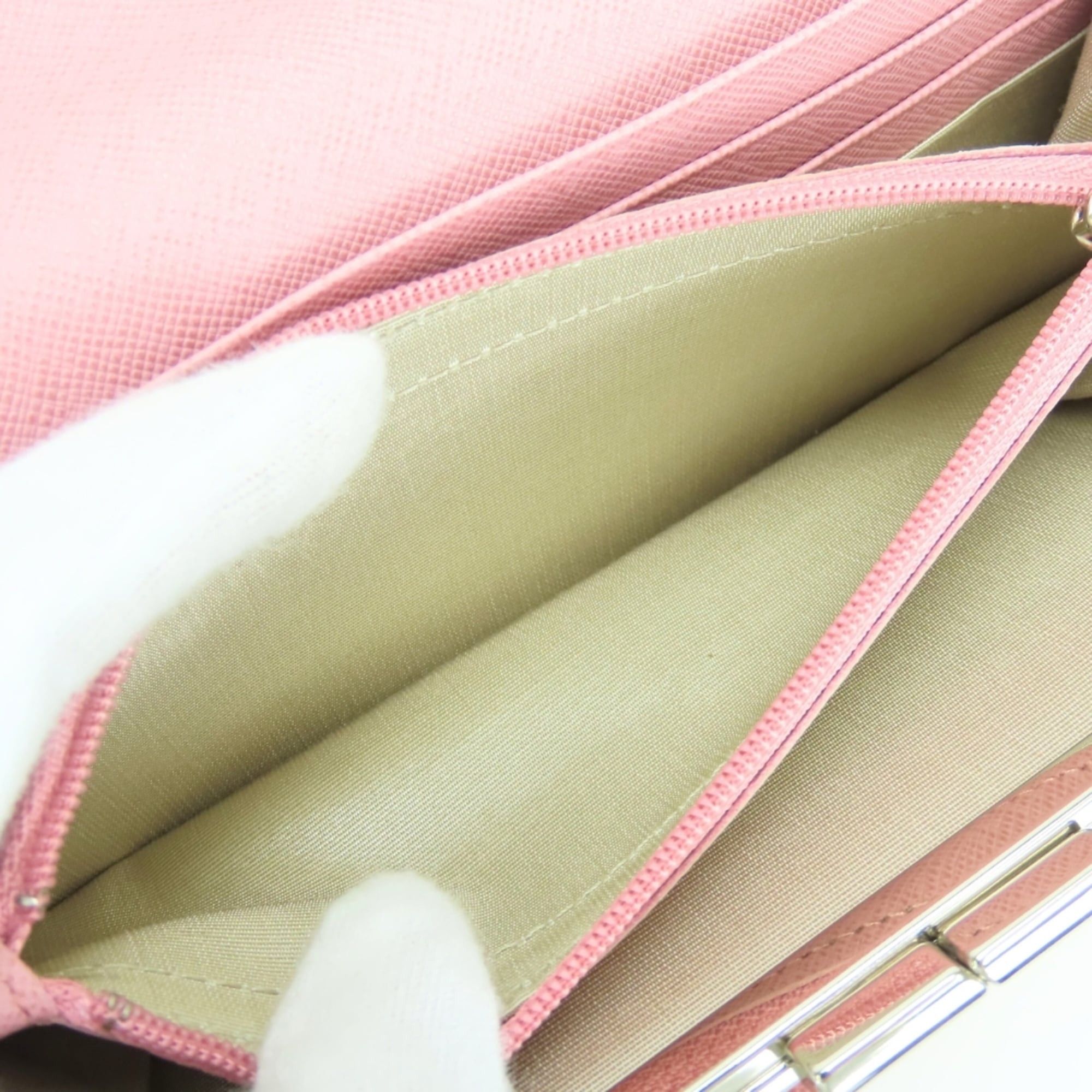 Burberry Burberry long wallet, leather, pink, clasp closure, check pattern, women's. Size ONE SIZE - 18 Thumbnail