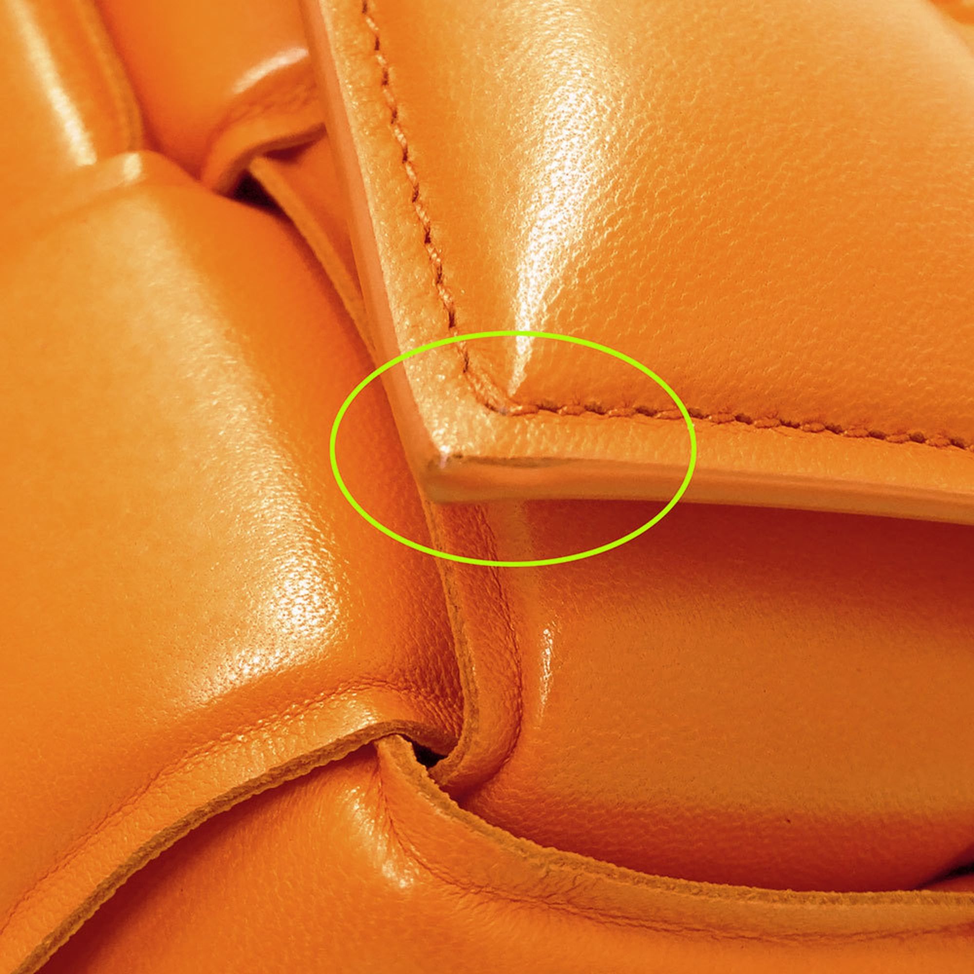 Bottega Veneta Bottega Veneta handbag for women, brand name Cassette shoulder bag, leather, orange, woven design. Size ONE SIZE - 8 Thumbnail