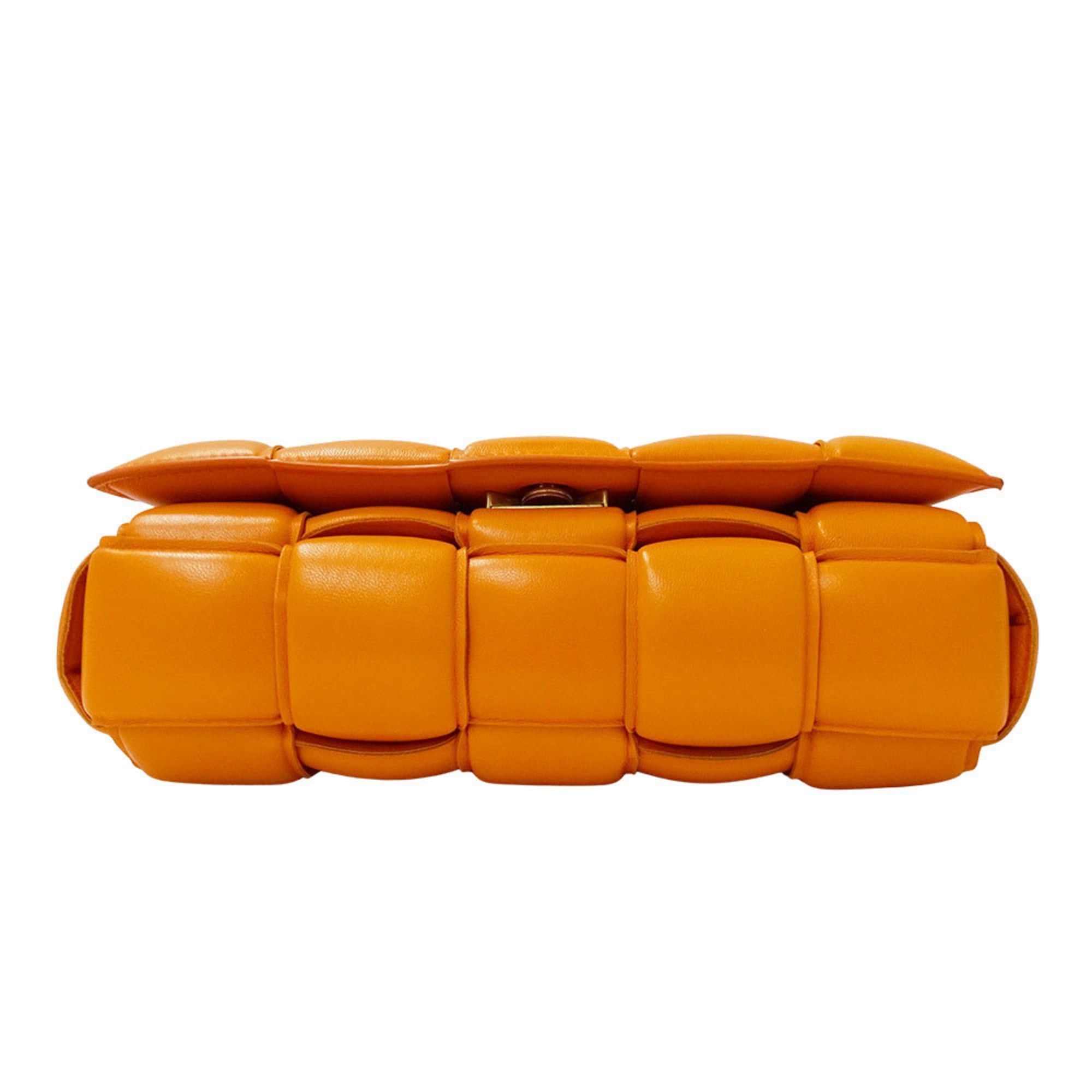 Bottega Veneta Bottega Veneta handbag for women, brand name Cassette shoulder bag, leather, orange, woven design. Size ONE SIZE - 3 Thumbnail