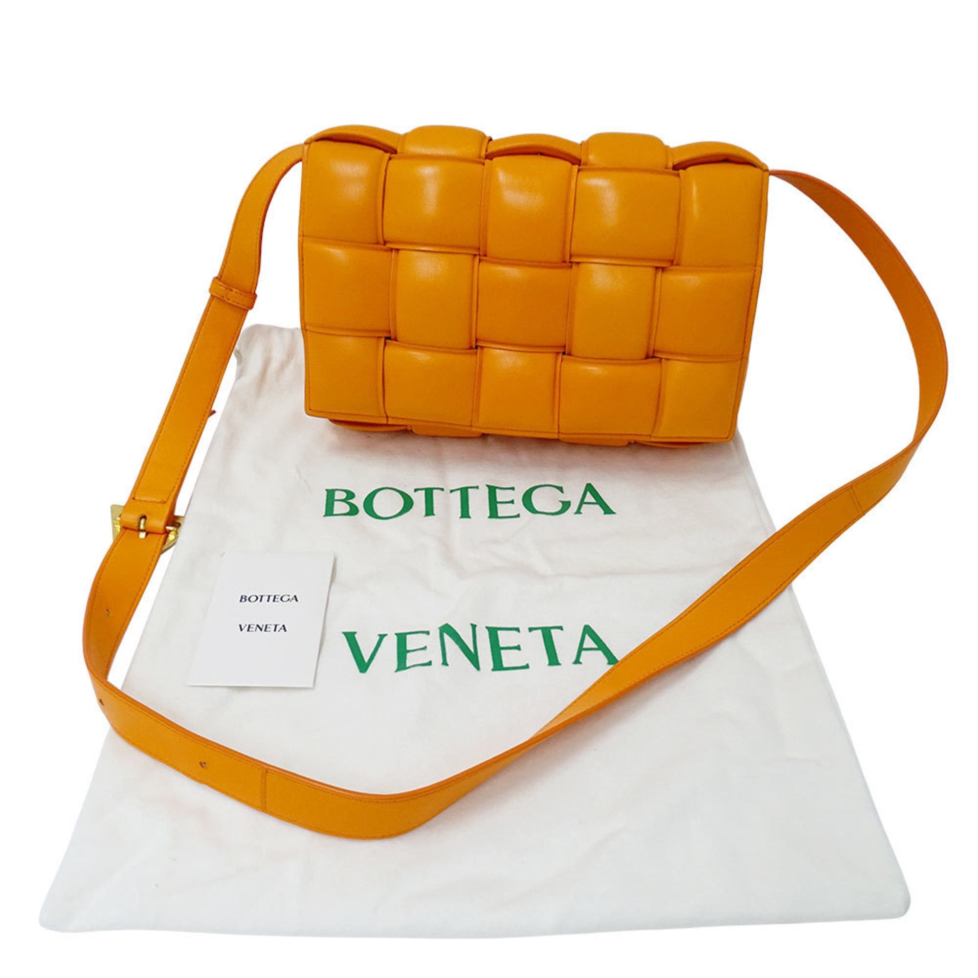 Bottega Veneta Bottega Veneta handbag for women, brand name Cassette shoulder bag, leather, orange, woven design. Size ONE SIZE - 5 Thumbnail