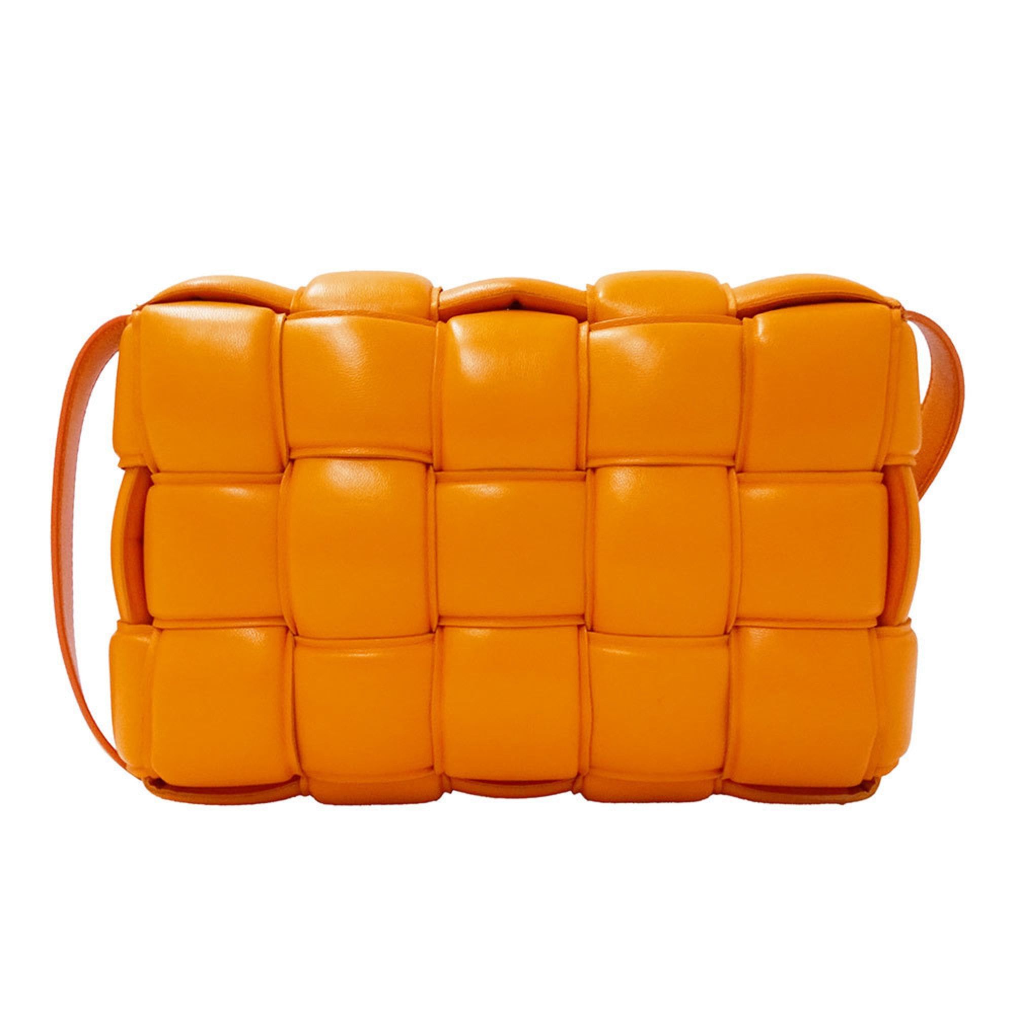Bottega Veneta Bottega Veneta handbag for women, brand name Cassette shoulder bag, leather, orange, woven design. Size ONE SIZE - 2 Thumbnail