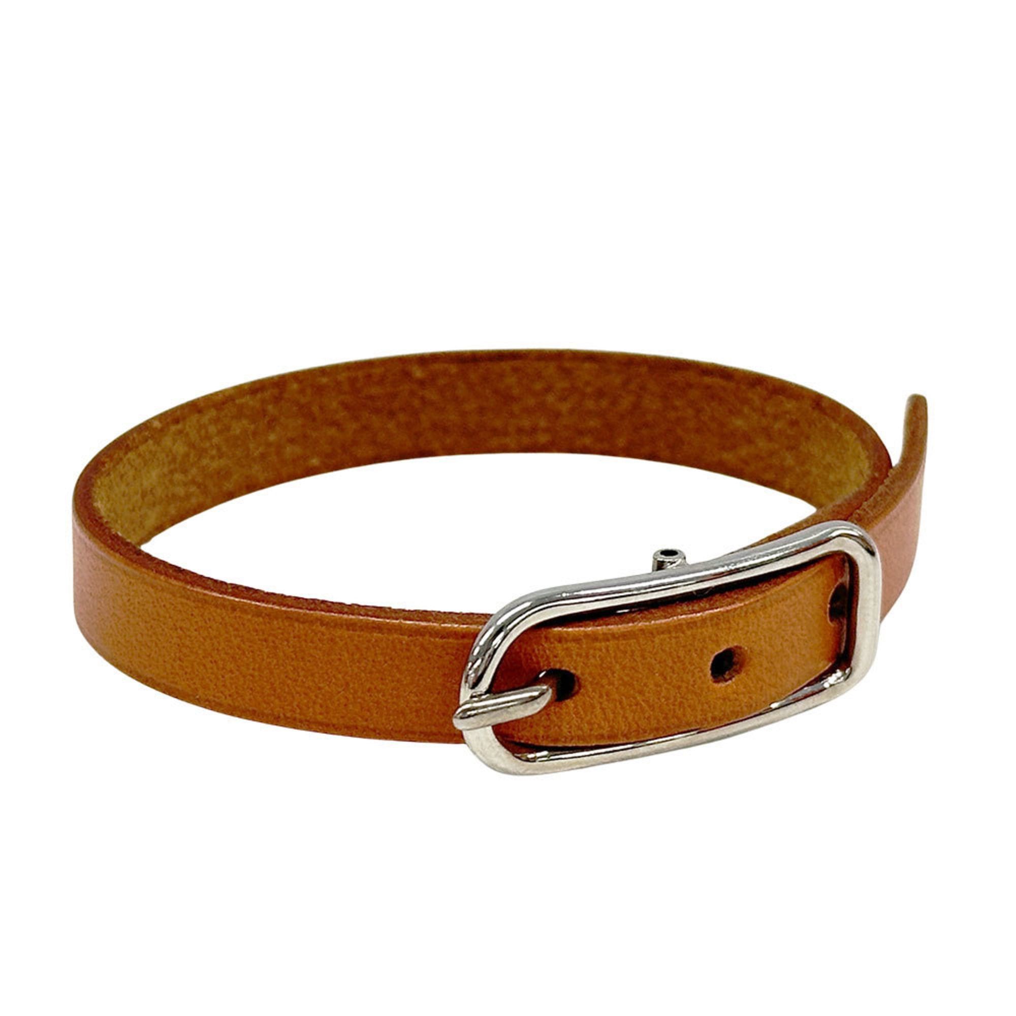 Hermes Hermes Bracelet for Women, Brand: Api 1, Leather, Brown, Silver Hardware, Size M, Belt Style, □C (Manufactured in 1999) Size ONE SIZE - 2 Thumbnail