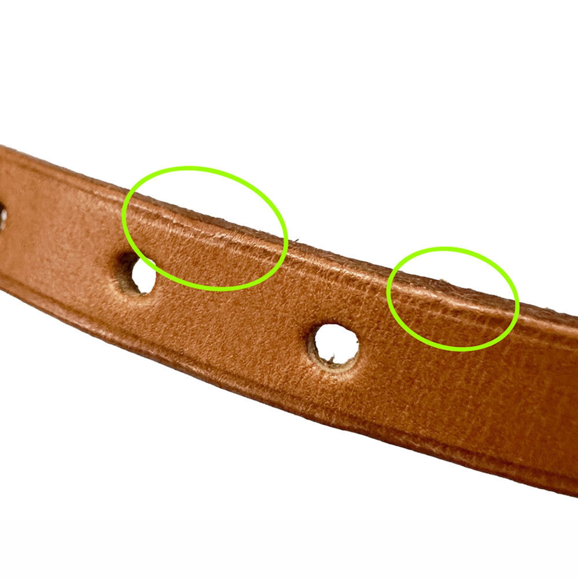 Hermes Hermes Bracelet for Women, Brand: Api 1, Leather, Brown, Silver Hardware, Size M, Belt Style, □C (Manufactured in 1999) Size ONE SIZE - 8 Thumbnail