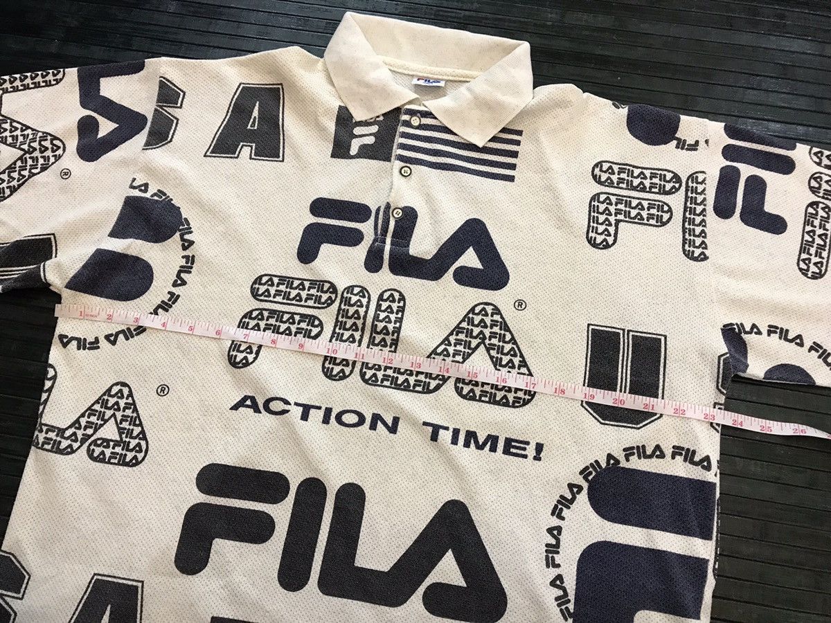 Fila Fila Full Print Monogram Spell Out Collared Shirt Size US XL / EU 56 / 4 - 6 Thumbnail