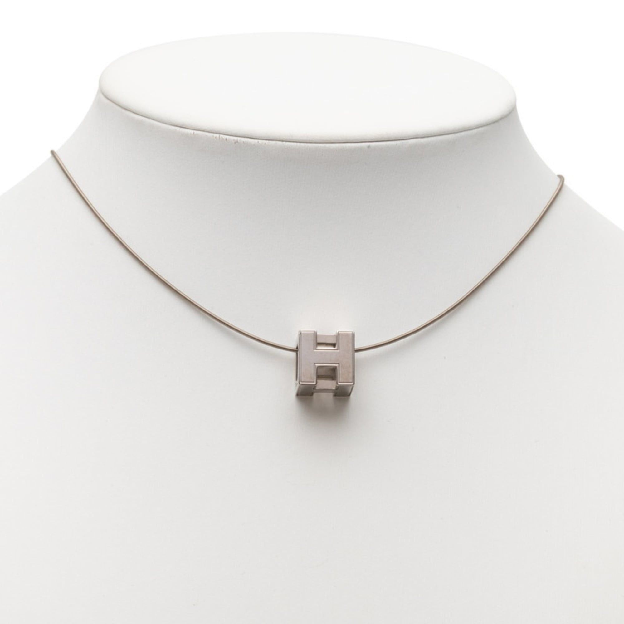 Hermes Hermes Cage d'H H-Cube Necklace, Silver Metal, Women's Size ONE SIZE - 5 Thumbnail