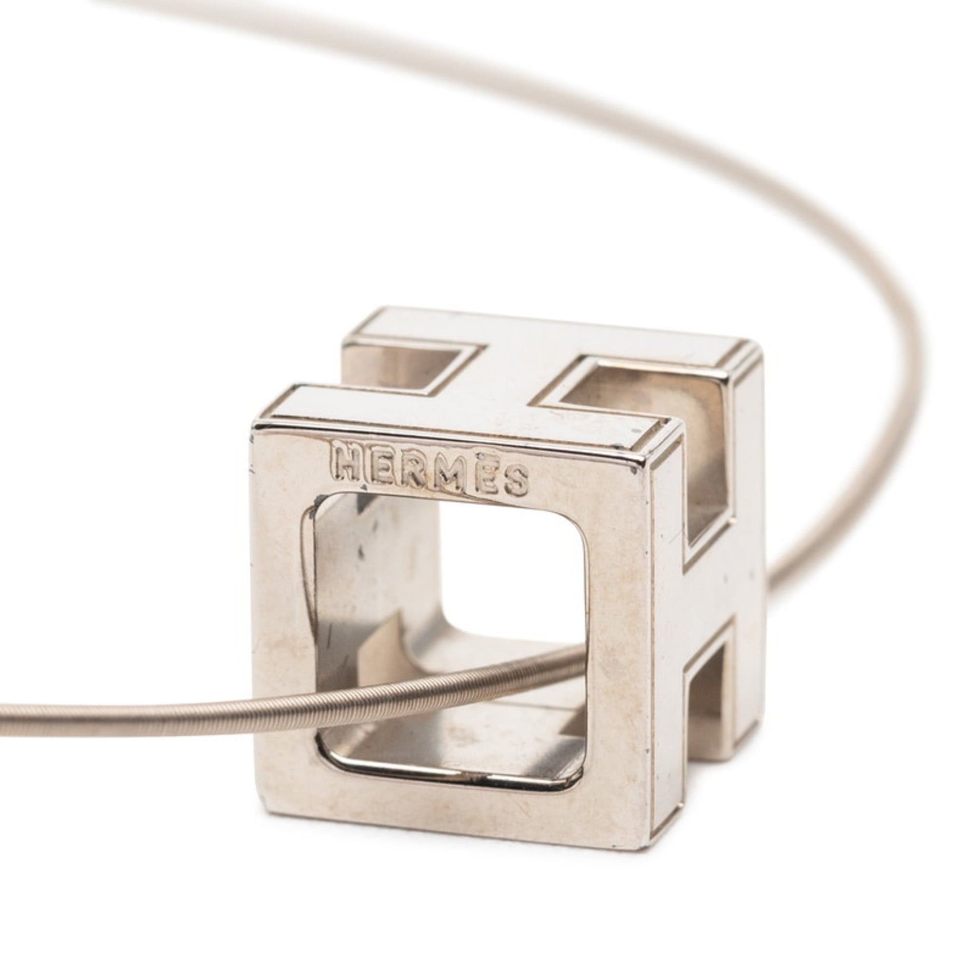 Hermes Hermes Cage d'H H-Cube Necklace, Silver Metal, Women's Size ONE SIZE - 3 Thumbnail