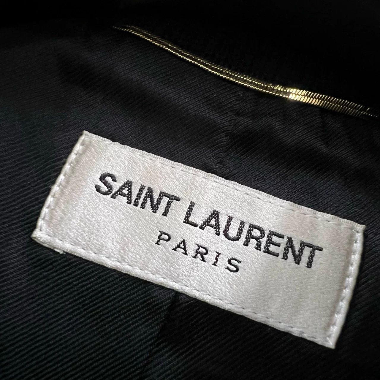 Saint Laurent Paris Saint Laurent Dark Blue Leather Accent Jacket Size US M / EU 48-50 / 2 - 3 Thumbnail