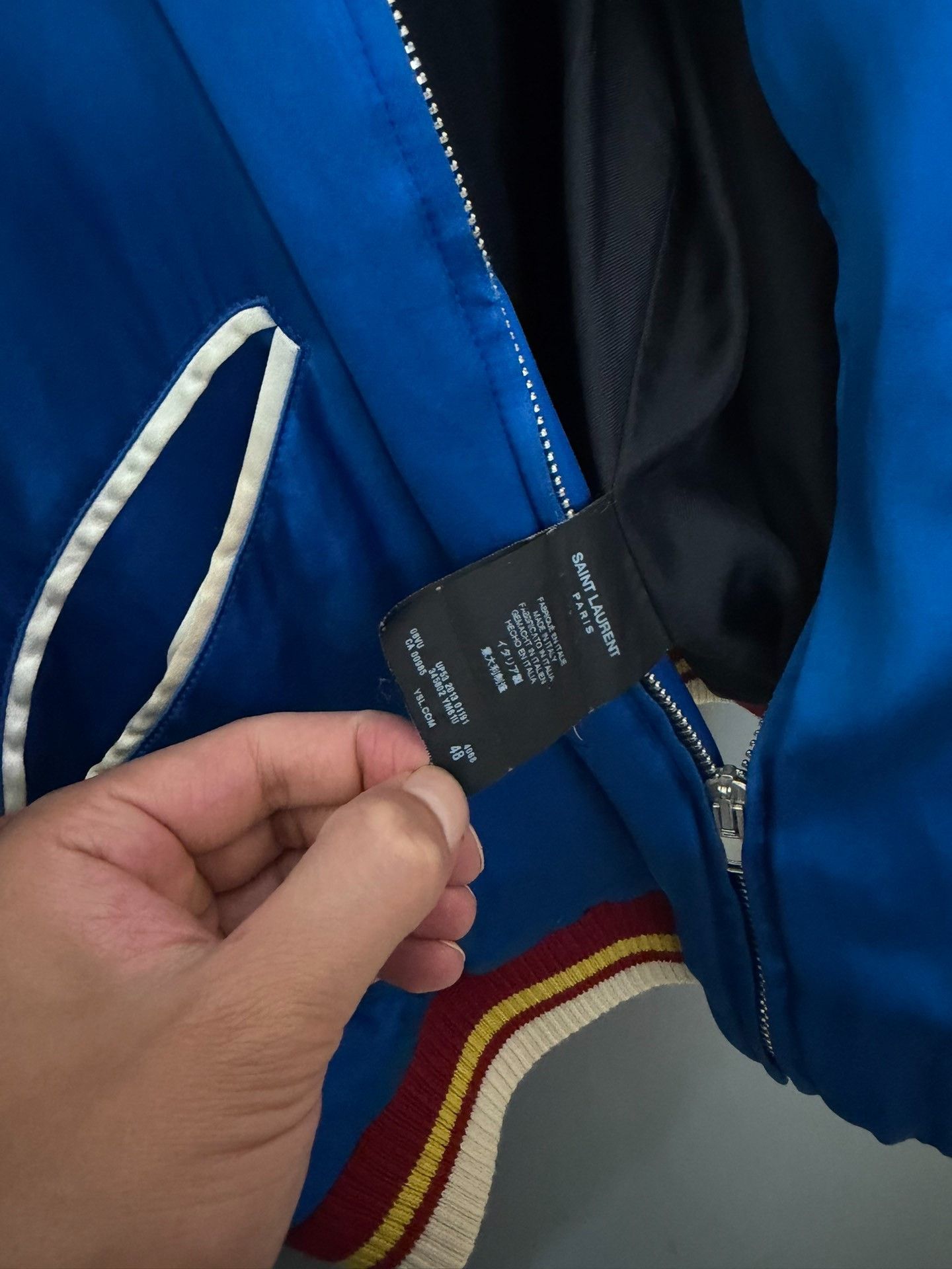 Saint Laurent Paris Saint Laurent Paris Blue Bomber Jacket Size US M / EU 48-50 / 2 - 6 Thumbnail