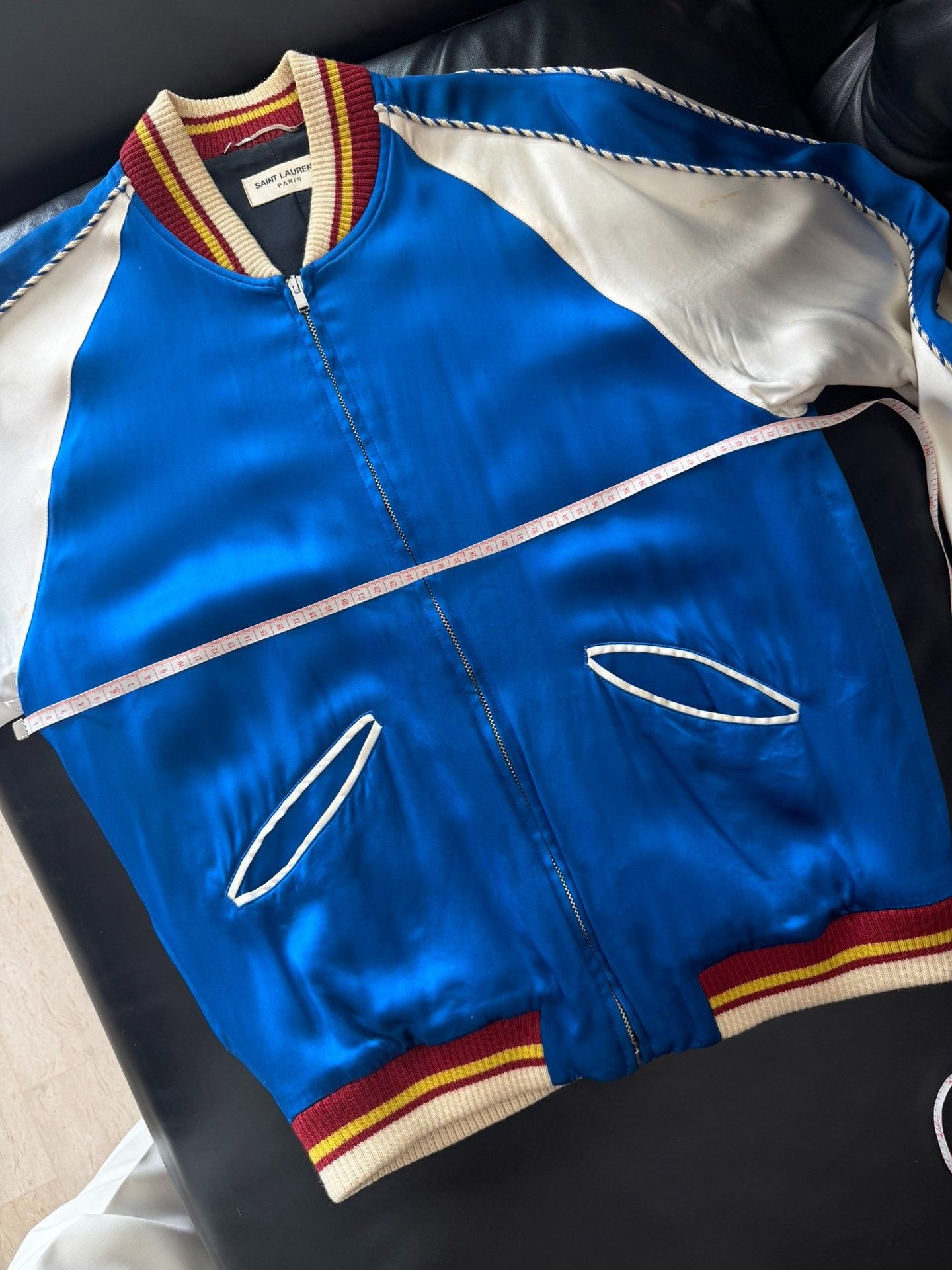 Saint Laurent Paris Saint Laurent Paris Blue Bomber Jacket Size US M / EU 48-50 / 2 - 8 Thumbnail