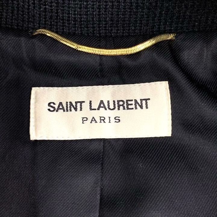 Saint Laurent Paris Saint Laurent Black Striped Baseball Jacket Size US M / EU 48-50 / 2 - 5 Thumbnail
