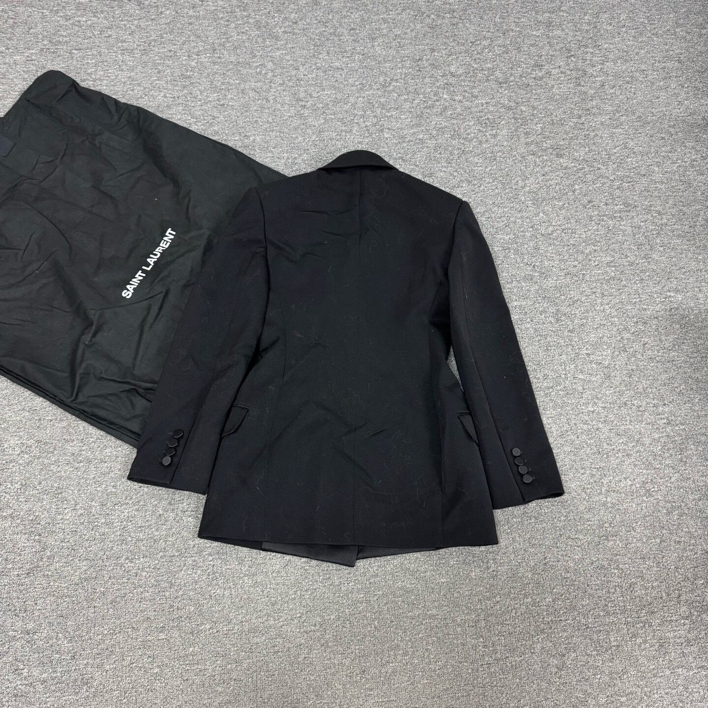 Saint Laurent Paris Saint Laurent Black Double-Breasted Blazer Size US M / EU 48-50 / 2 - 2 Thumbnail