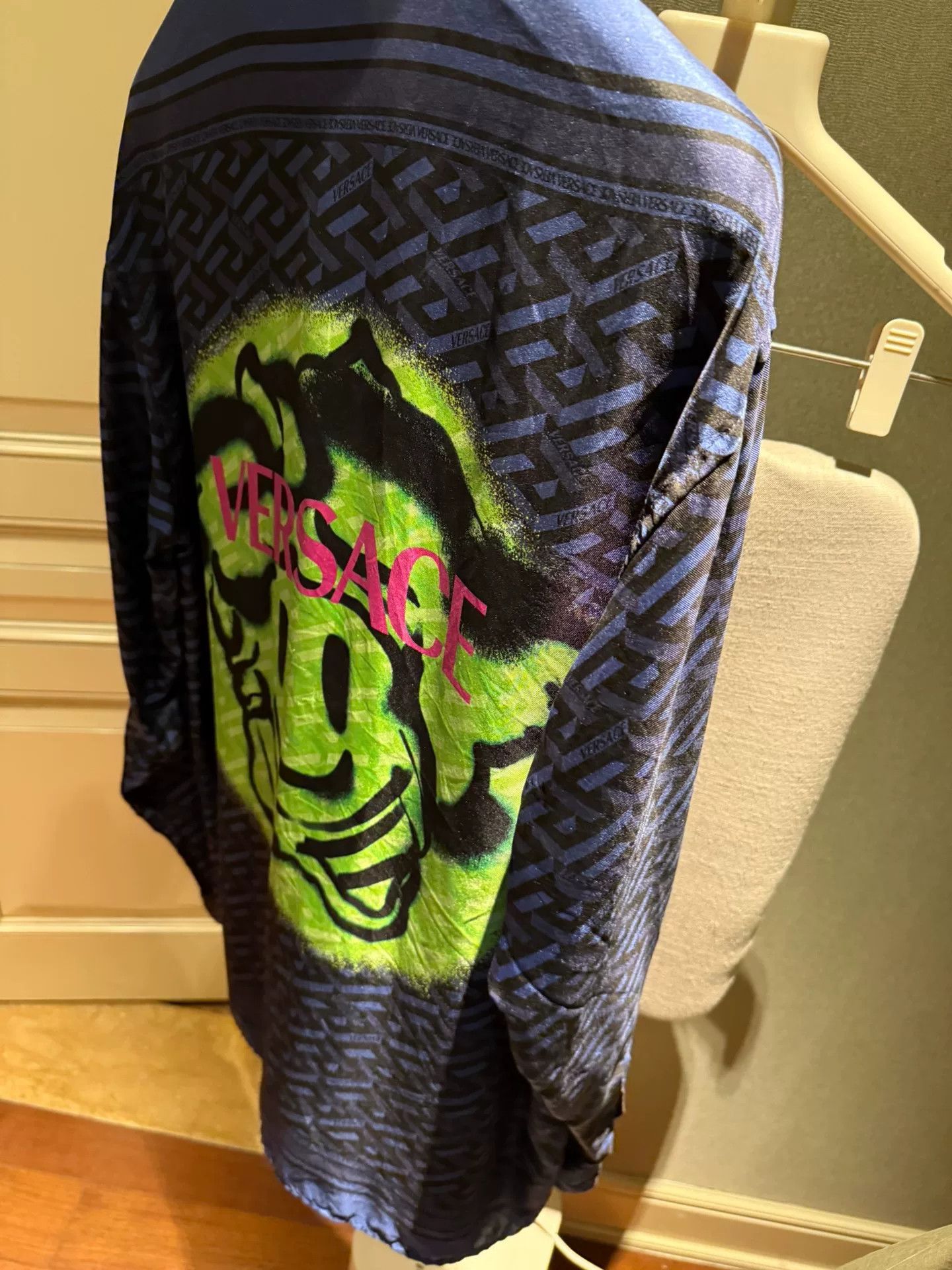 Versace Versace Blue Greca Medusa Logo Shirt Size US M / EU 48-50 / 2 - 5 Thumbnail