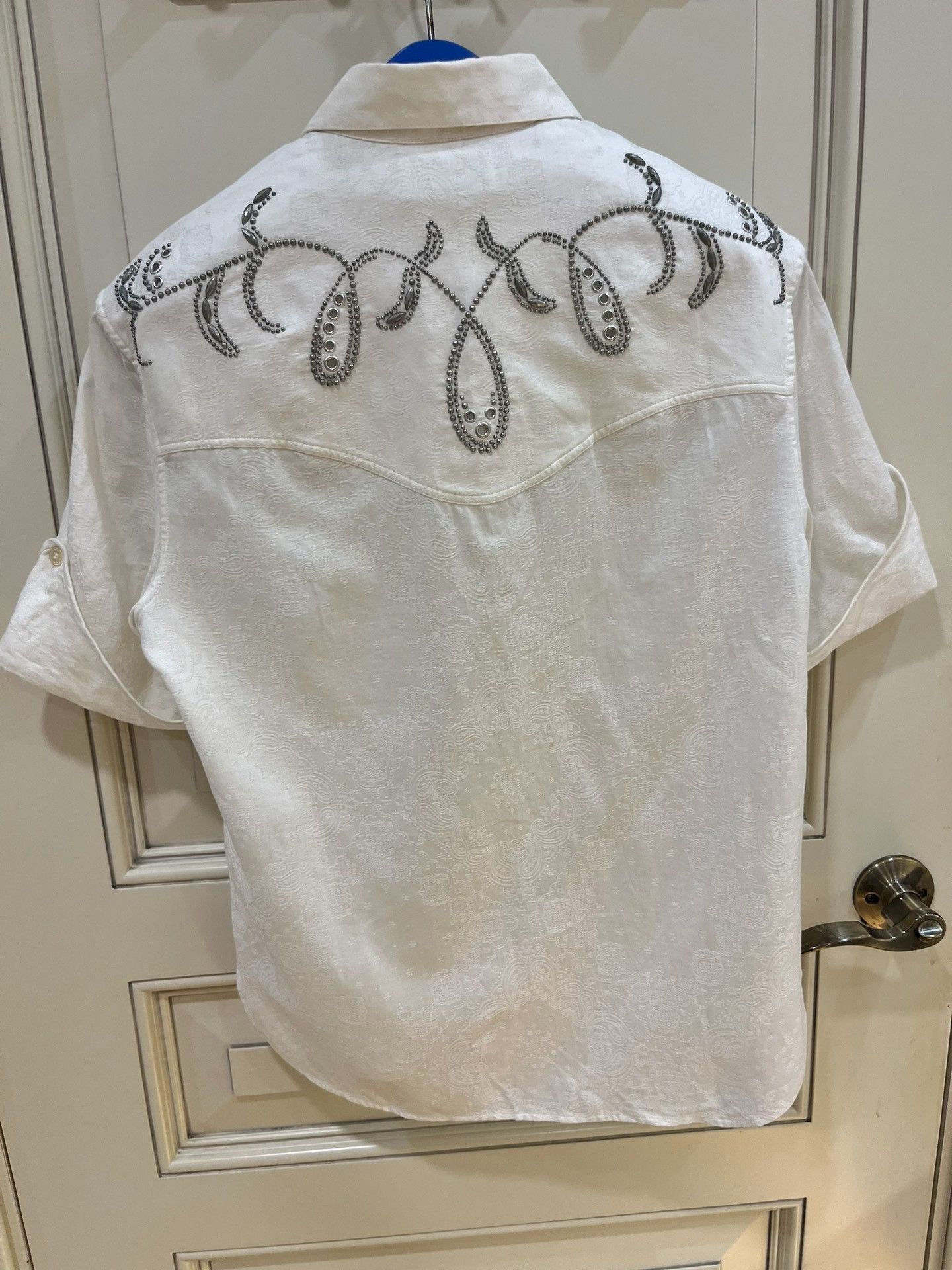 Saint Laurent Paris Saint Laurent Metallic Floral Short Sleeve Shirt Size US M / EU 48-50 / 2 - 7 Thumbnail